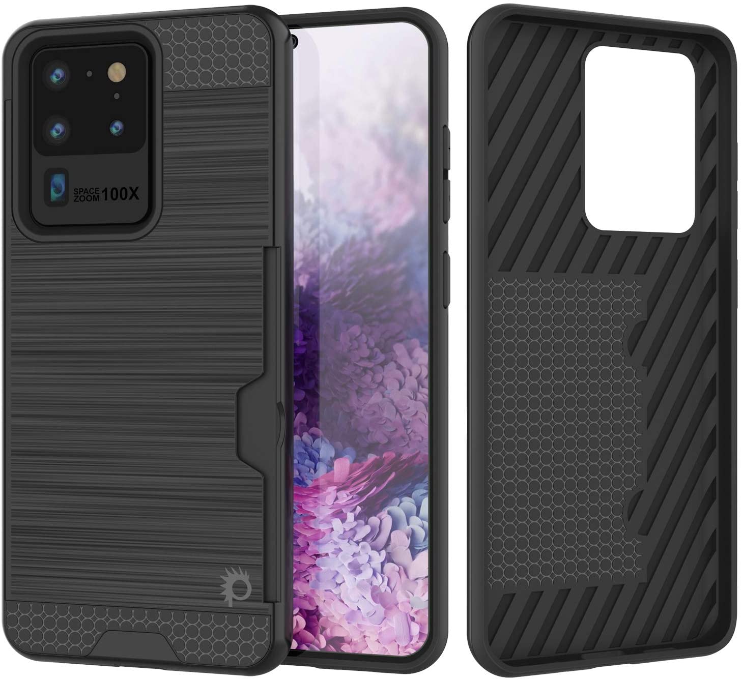 Galaxy S20 Ultra Case, PUNKcase [SLOT Series] [Slim Fit] Dual-Layer Armor Cover w/Integrated Anti-Shock System, Credit Card Slot [Grey]