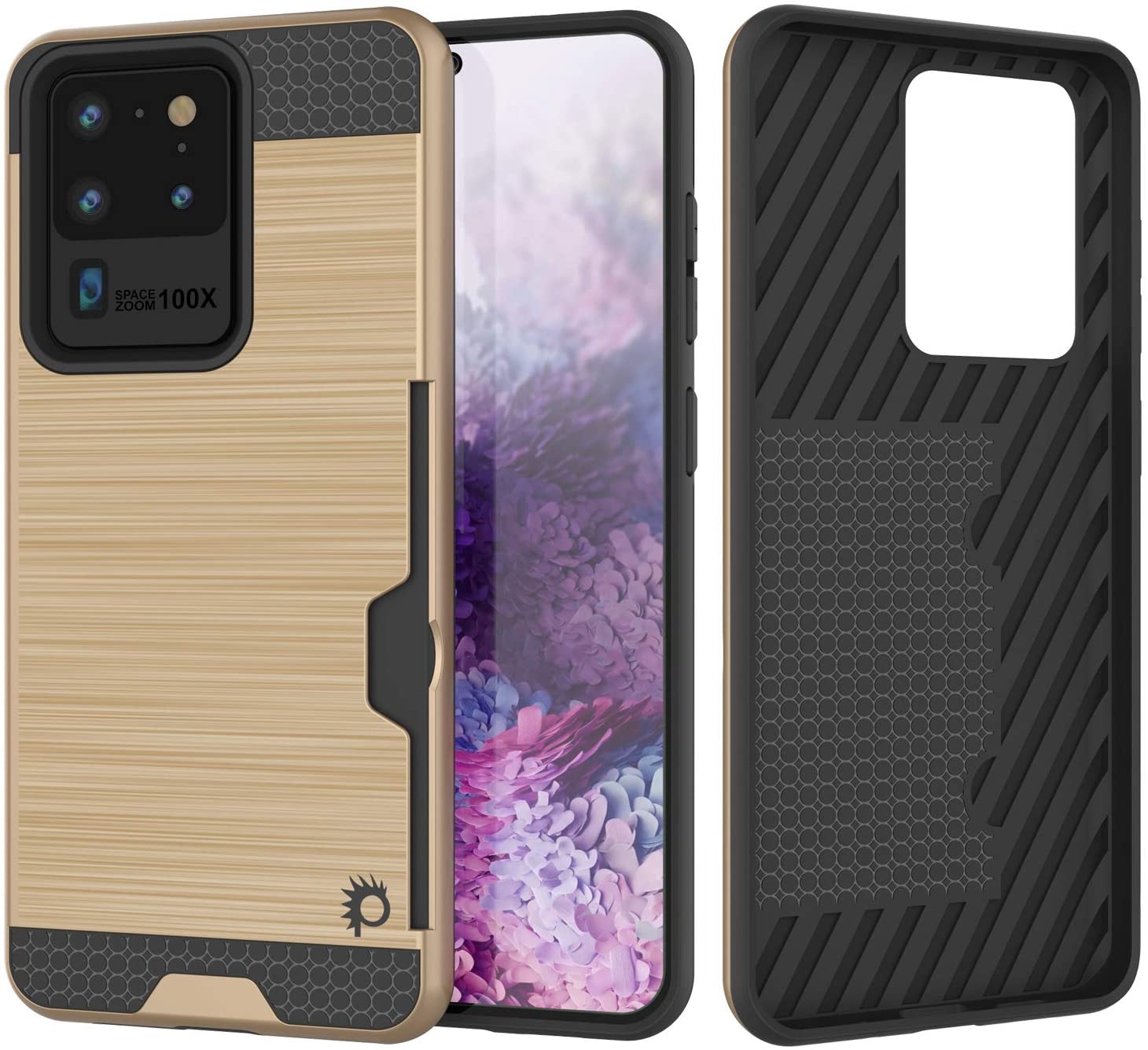 Galaxy S20 Ultra Case, PUNKcase [SLOT Series] [Slim Fit] Dual-Layer Armor Cover w/Integrated Anti-Shock System, Credit Card Slot [Grey]