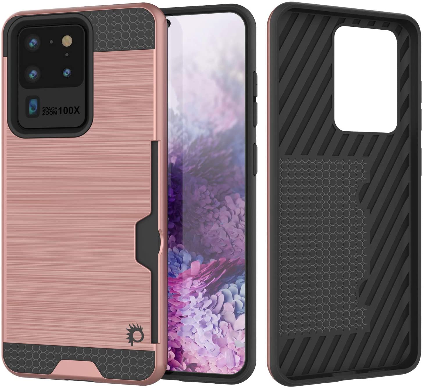 Galaxy S20 Ultra Case, PUNKcase [SLOT Series] [Slim Fit] Dual-Layer Armor Cover w/Integrated Anti-Shock System, Credit Card Slot [Grey]