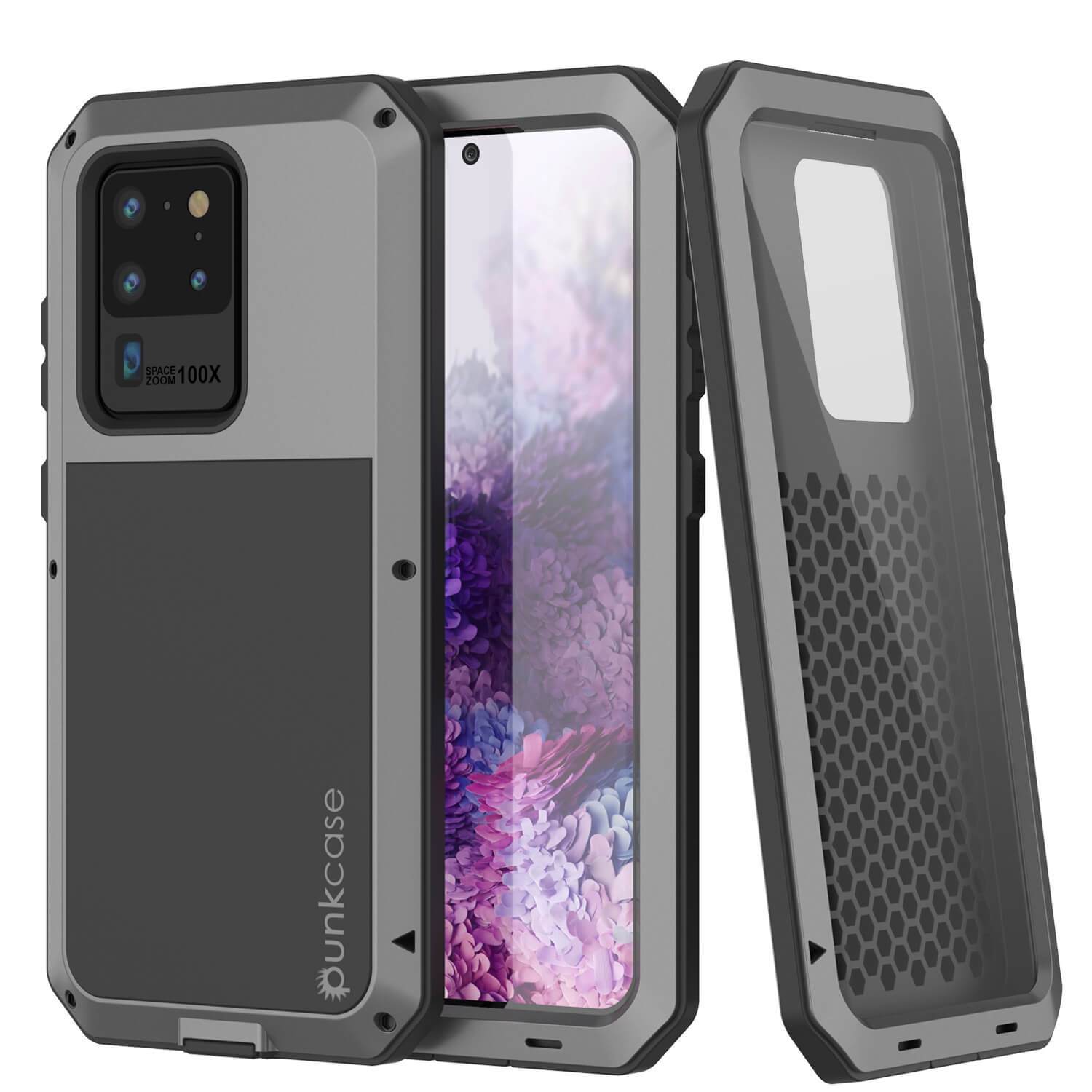 Galaxy S20 Ultra Metal Case, Heavy Duty Military Grade Rugged Armor Cover [Red]