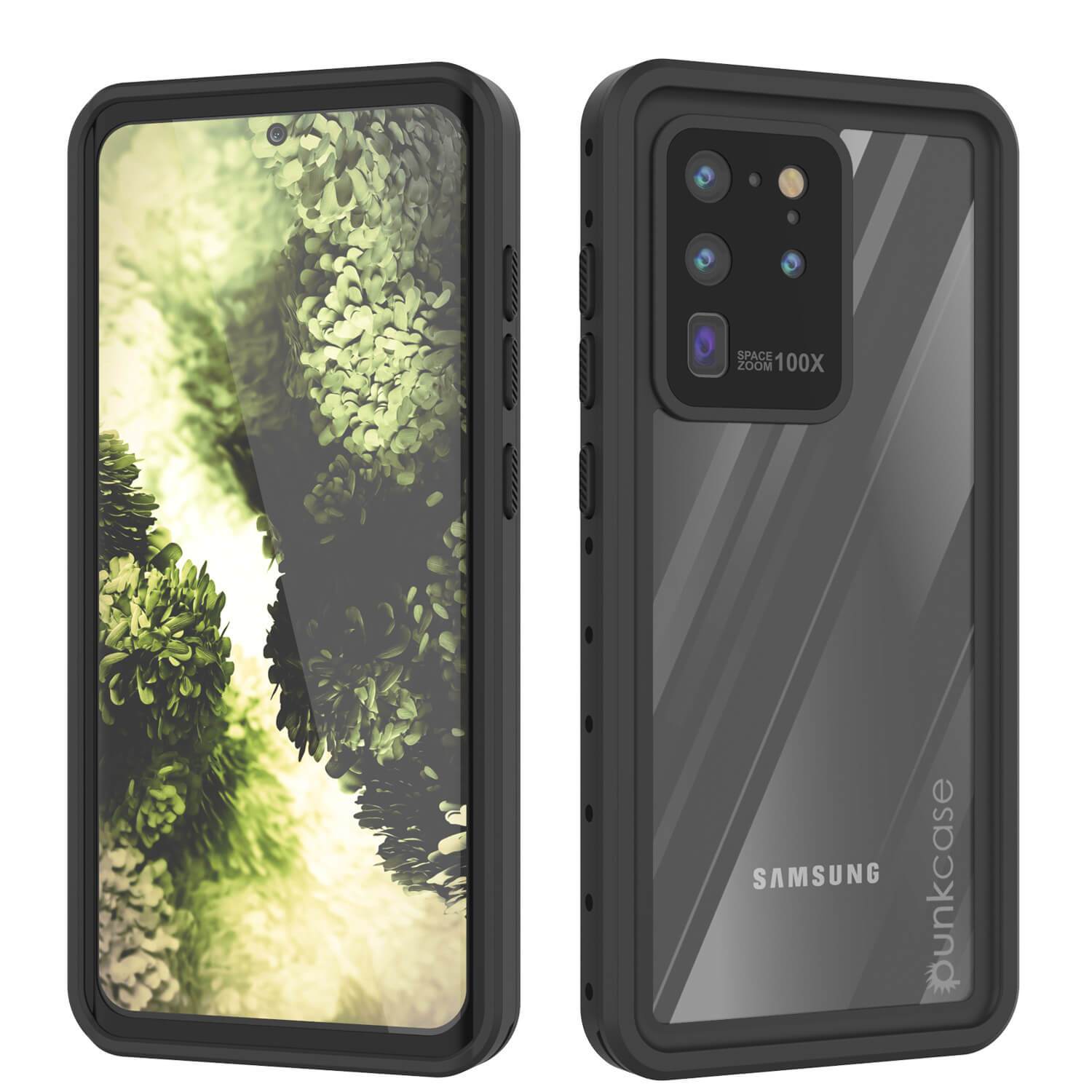 Galaxy S20 Ultra Waterproof Case PunkCase StudStar Black Thin 6.6ft Underwater IP68 Shock/Snow Proof