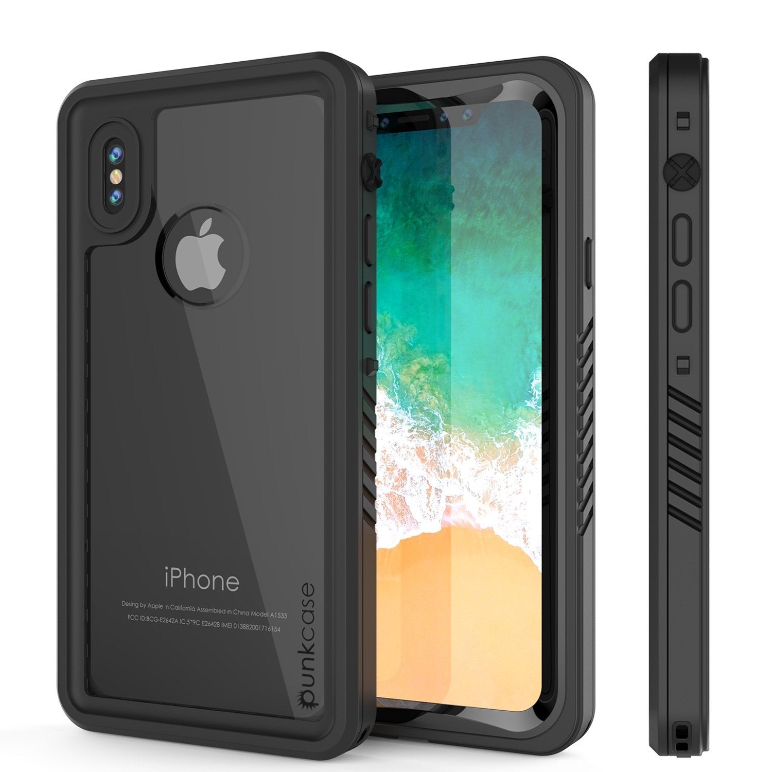 iPhone XS Max Waterproof Case, Punkcase [Extreme Series] Armor Cover W/ Built In Screen Protector [Light Blue]