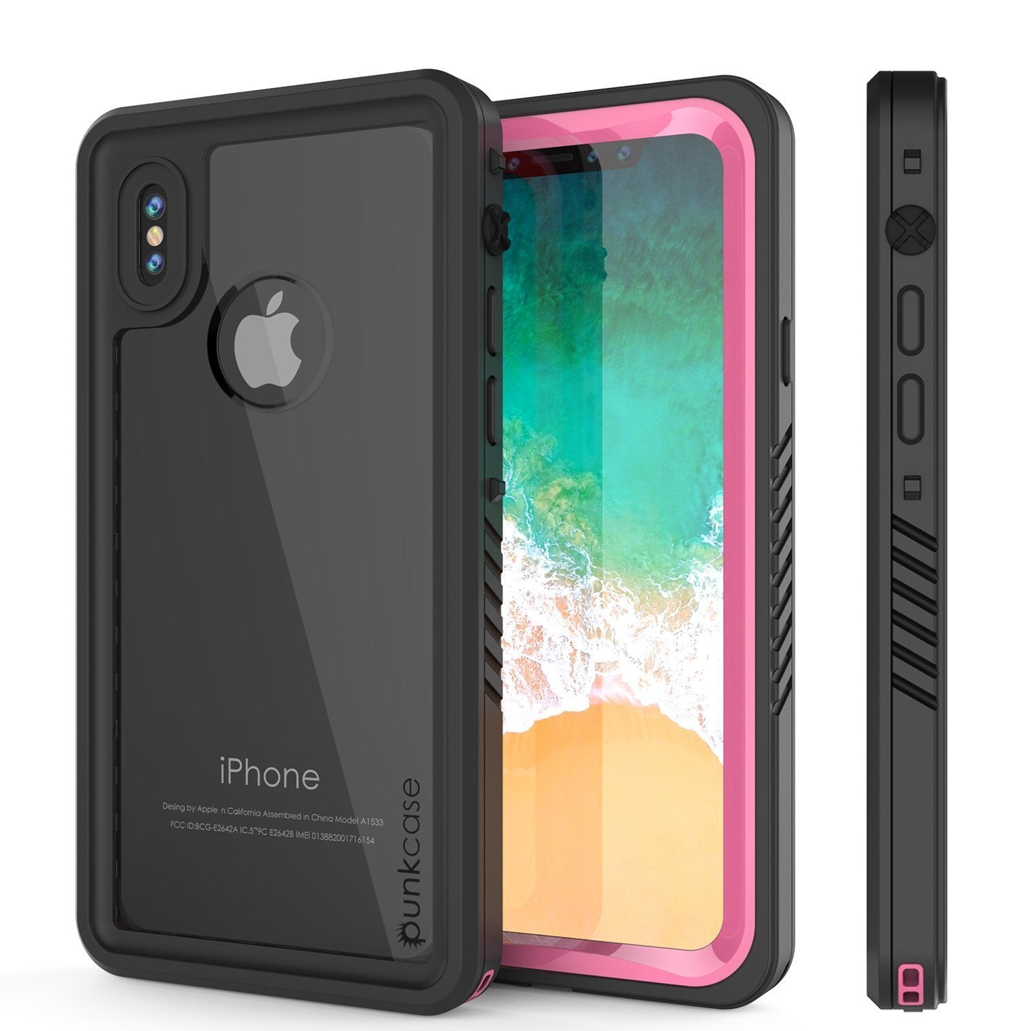 iPhone XS Max Waterproof Case, Punkcase [Extreme Series] Armor Cover W/ Built In Screen Protector [Red]