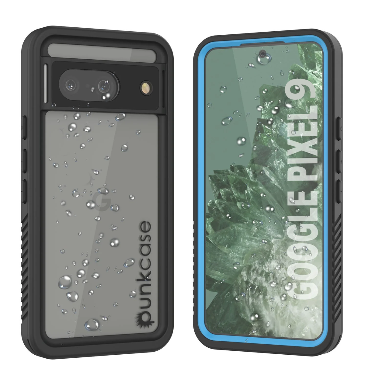 Google Pixel 9  Waterproof Case, Punkcase [Extreme Series] Armor Cover W/ Built In Screen Protector [Light Blue]