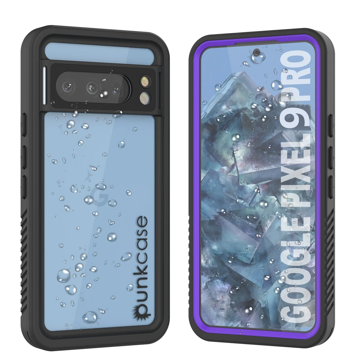 Google Pixel 9 Pro Waterproof Case, Punkcase [Extreme Series] Armor Cover W/ Built In Screen Protector [Purple]