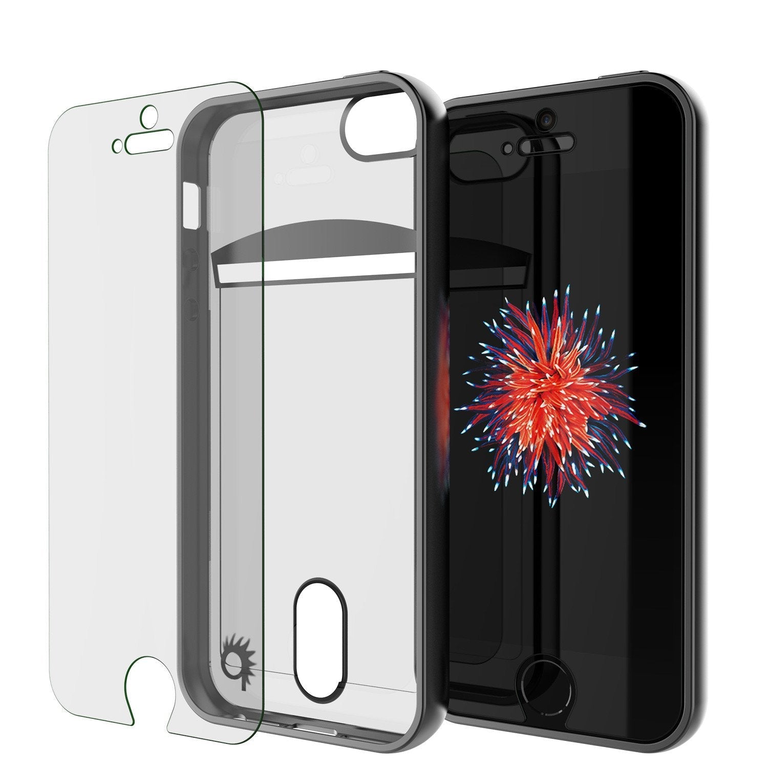 iPhone SE/5S/5 Case, PUNKCASE® LUCID Silver Series | Card Slot | SHIELD Screen Protector | Ultra fit