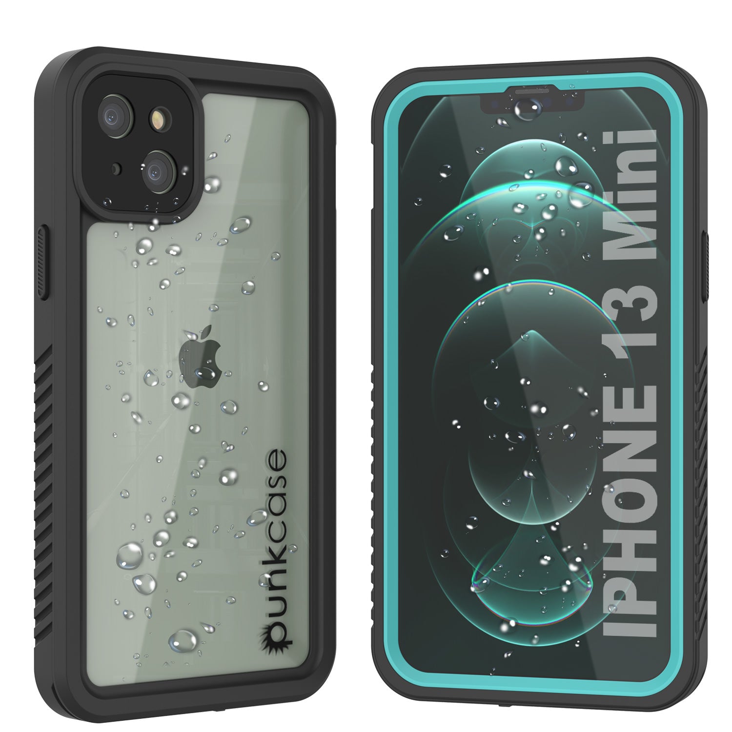 iPhone 13 Mini  Waterproof Case, Punkcase [Extreme Series] Armor Cover W/ Built In Screen Protector [Light Blue]
