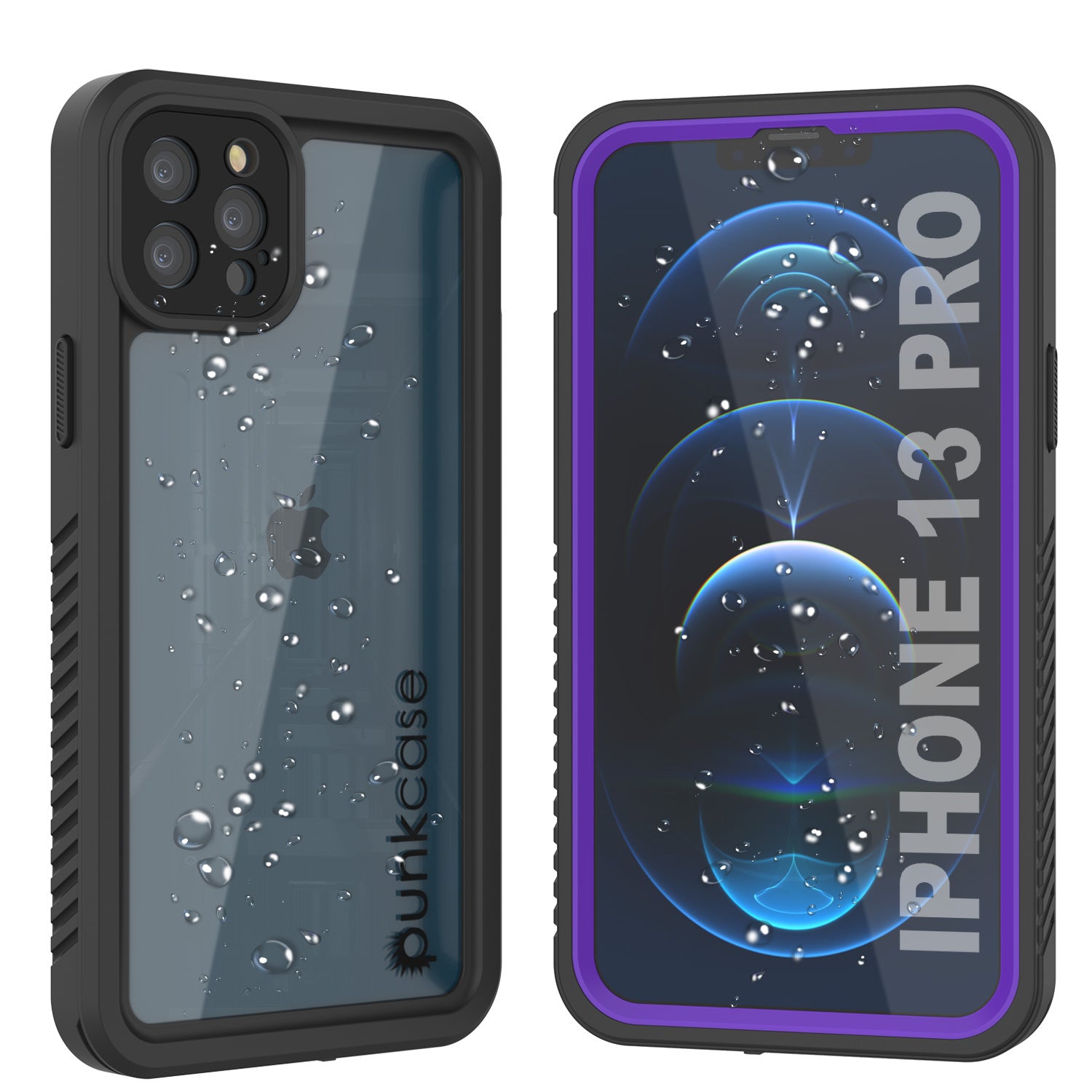 iPhone 13 Pro  Waterproof Case, Punkcase [Extreme Series] Armor Cover W/ Built In Screen Protector [Black]