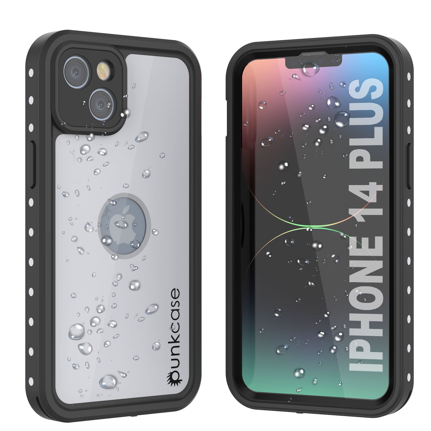 iPhone 14 Plus Waterproof IP68 Case, Punkcase [Black] [StudStar Series] [Slim Fit]