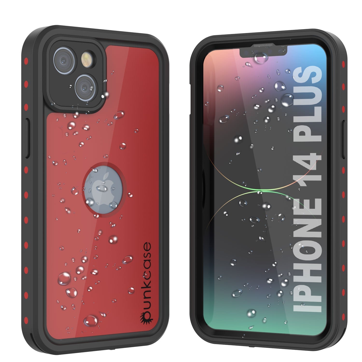 iPhone 14 Plus Waterproof IP68 Case, Punkcase [Black] [StudStar Series] [Slim Fit]