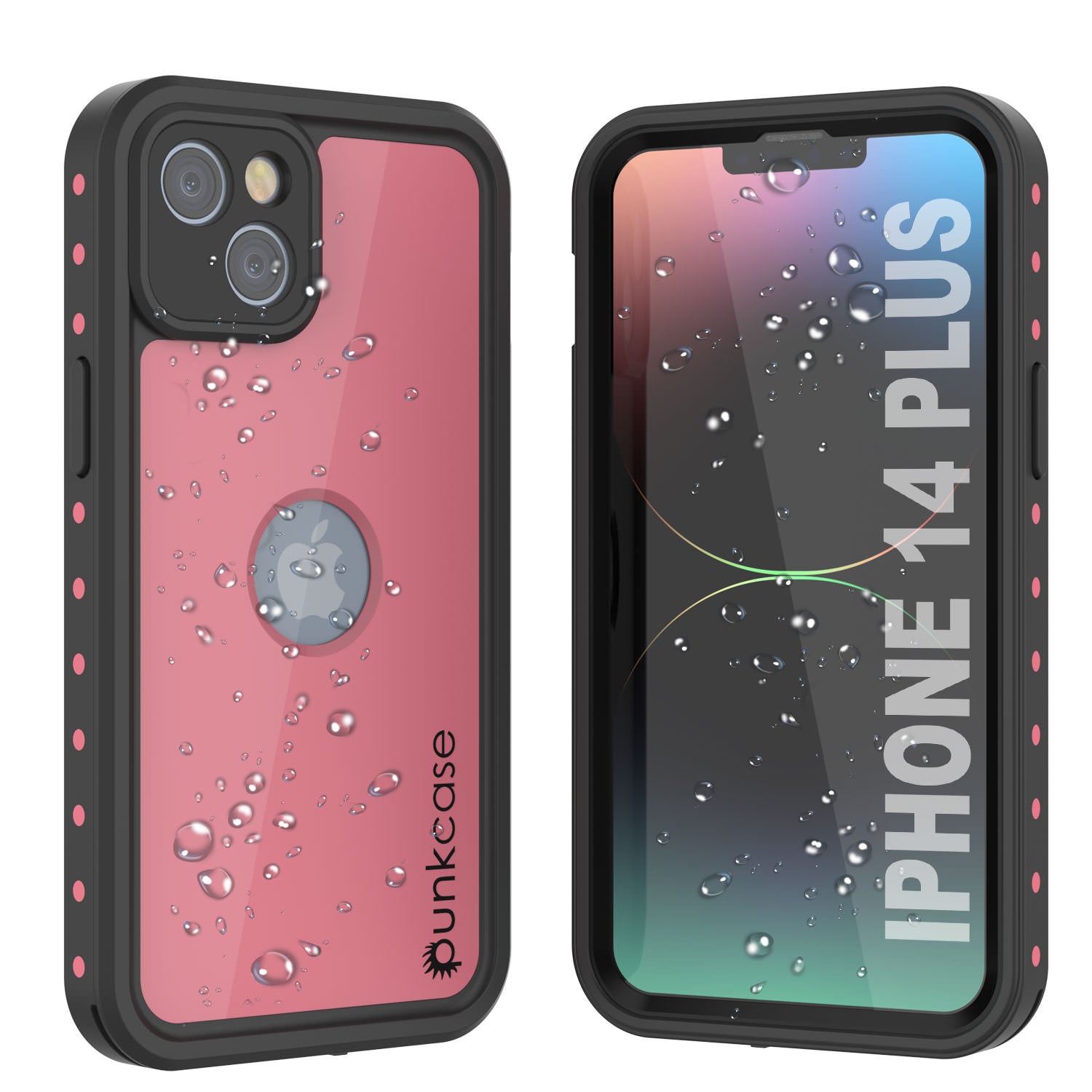 iPhone 14 Plus Waterproof IP68 Case, Punkcase [Black] [StudStar Series] [Slim Fit]