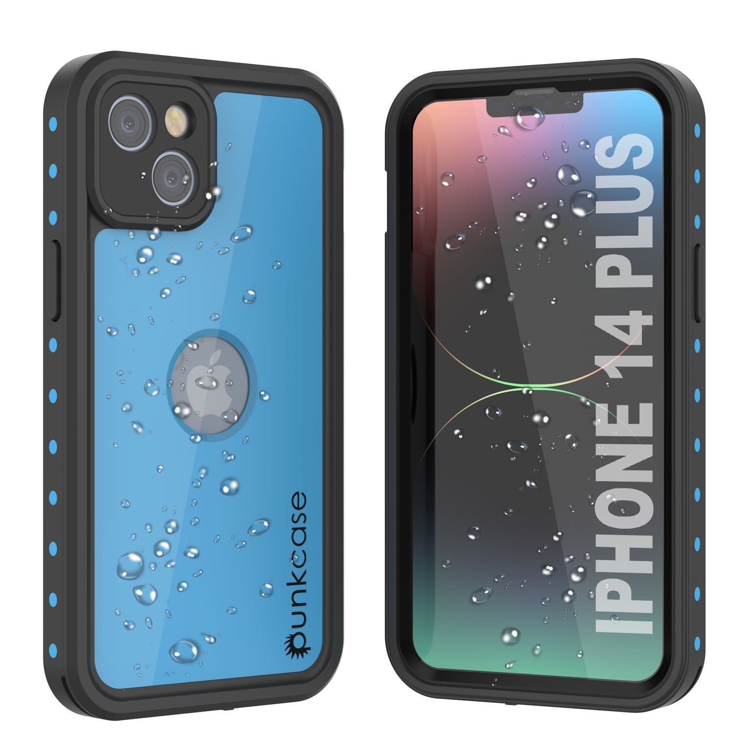 iPhone 14 Plus Waterproof IP68 Case, Punkcase [Black] [StudStar Series] [Slim Fit]