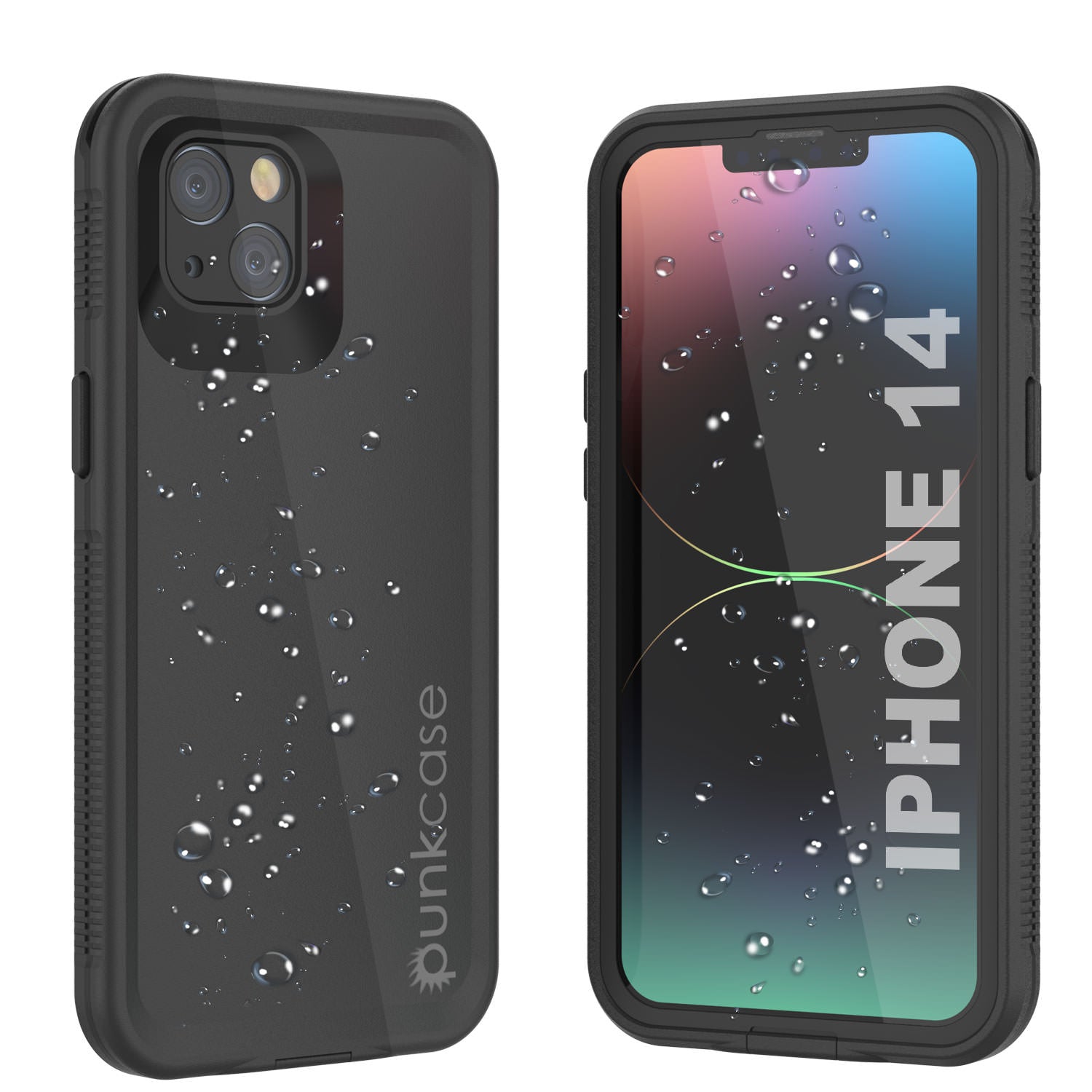 Punkcase iPhone 14 Waterproof Case [Aqua Series] Armor Cover [Black-Green]