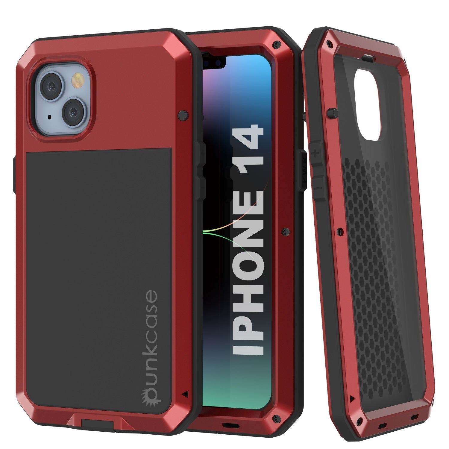 iPhone 14 Metal Case, Heavy Duty Military Grade Armor Cover [shock proof] Full Body Hard [Black]