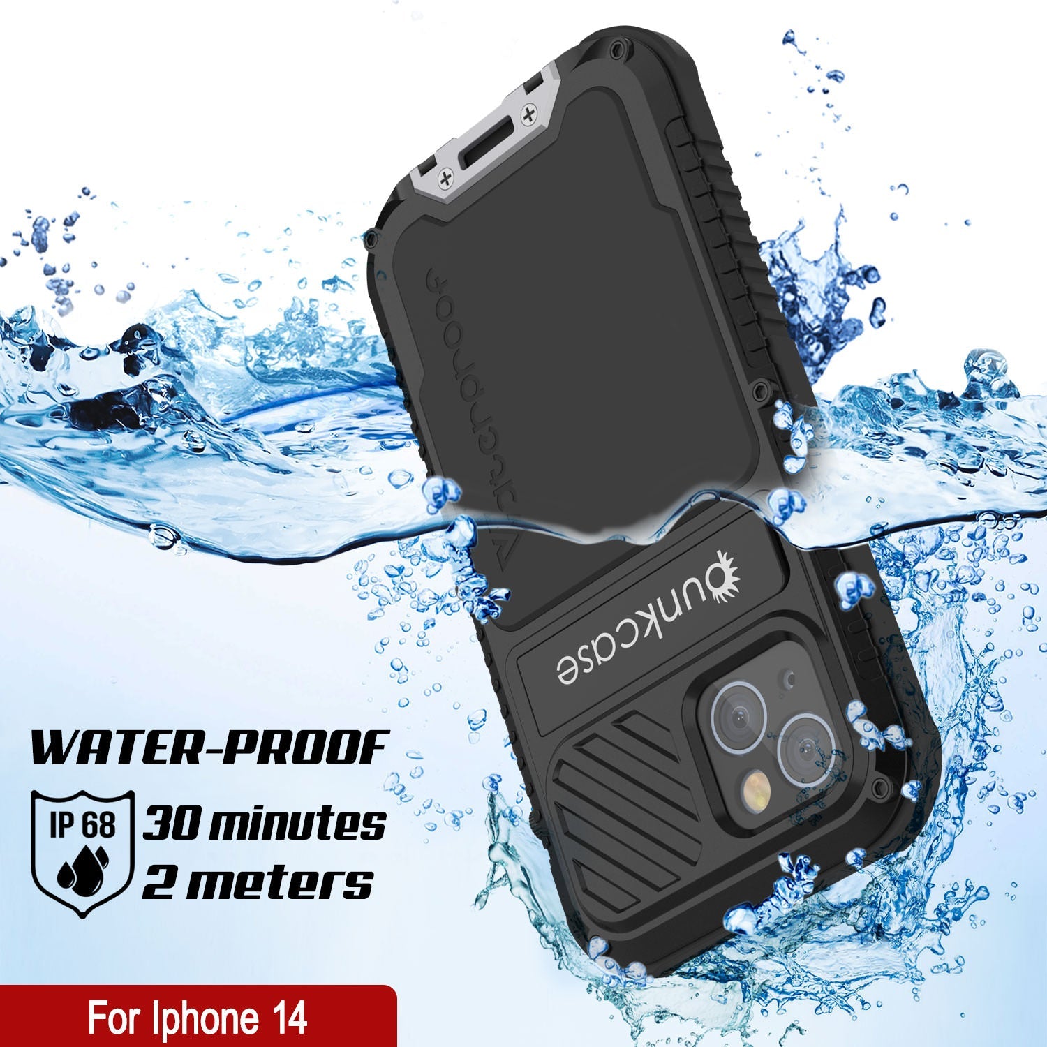 iPhone 16 Metal Extreme 3.0 Series Aluminum Waterproof Case IP68 W/Buillt in Screen Protector & Kickstand [White]