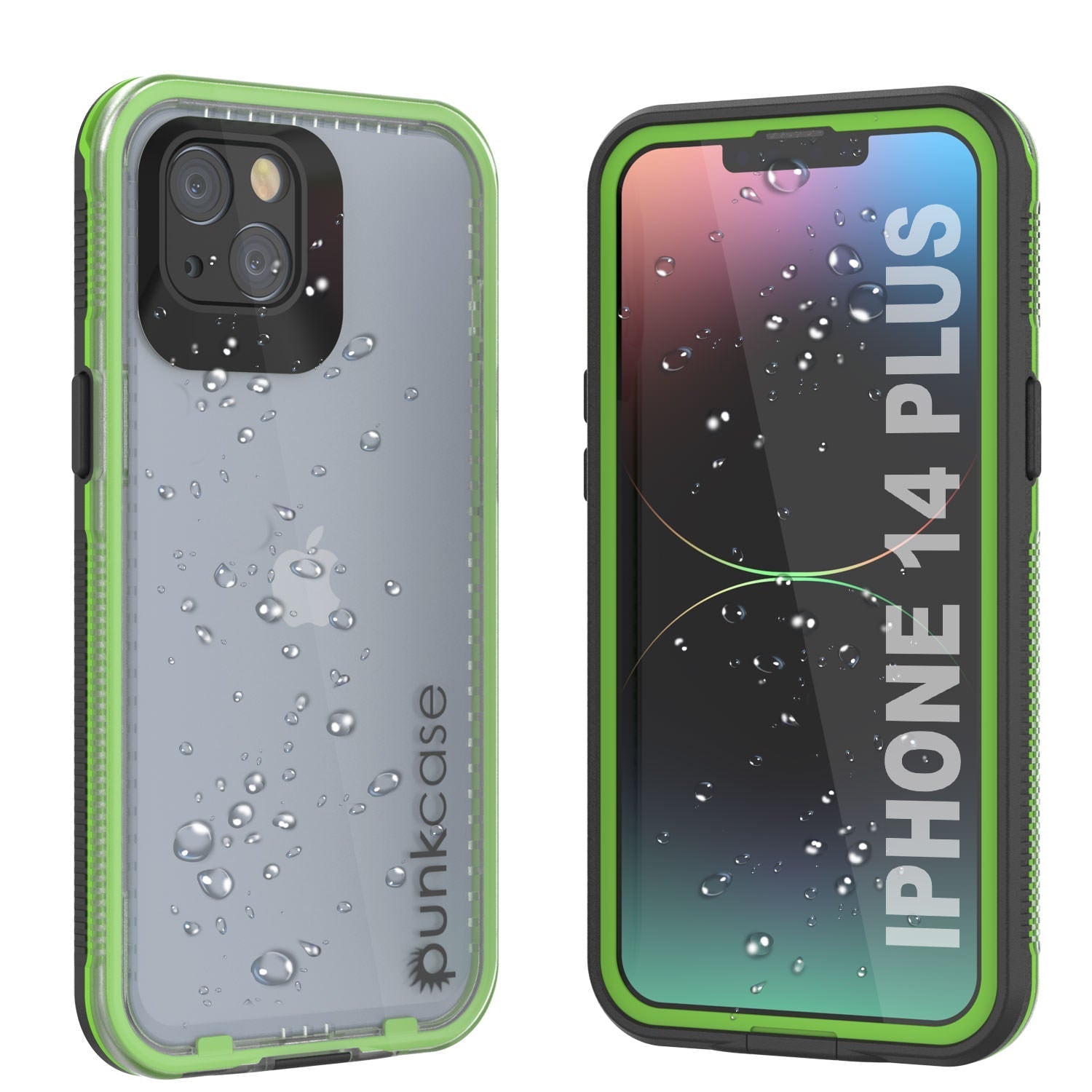 Punkcase iPhone 14 Plus Waterproof Case [Aqua Series] Armor Cover [Clear Pink] [Clear Back]