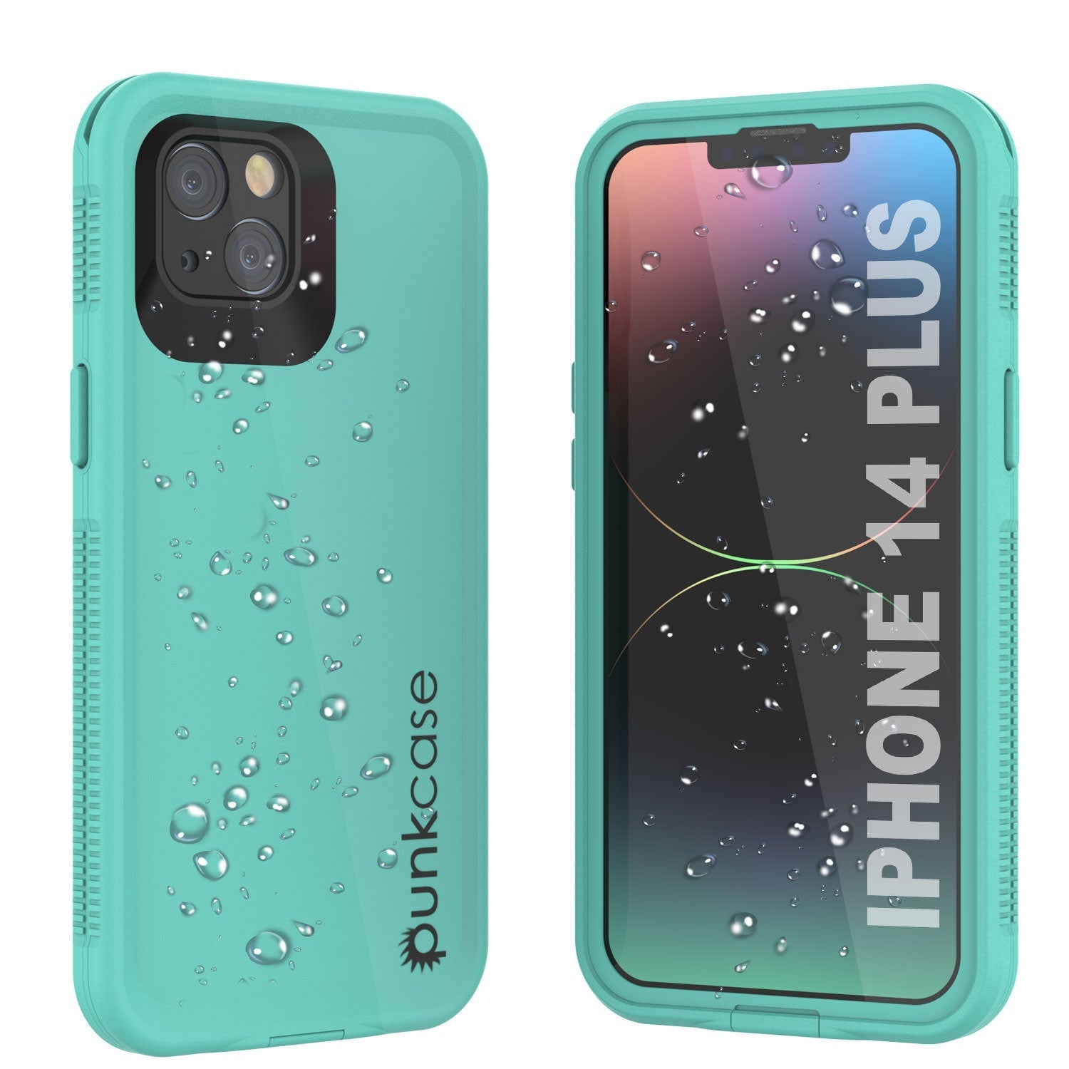 Punkcase iPhone 14 Plus Waterproof Case [Aqua Series] Armor Cover [Black-Green]
