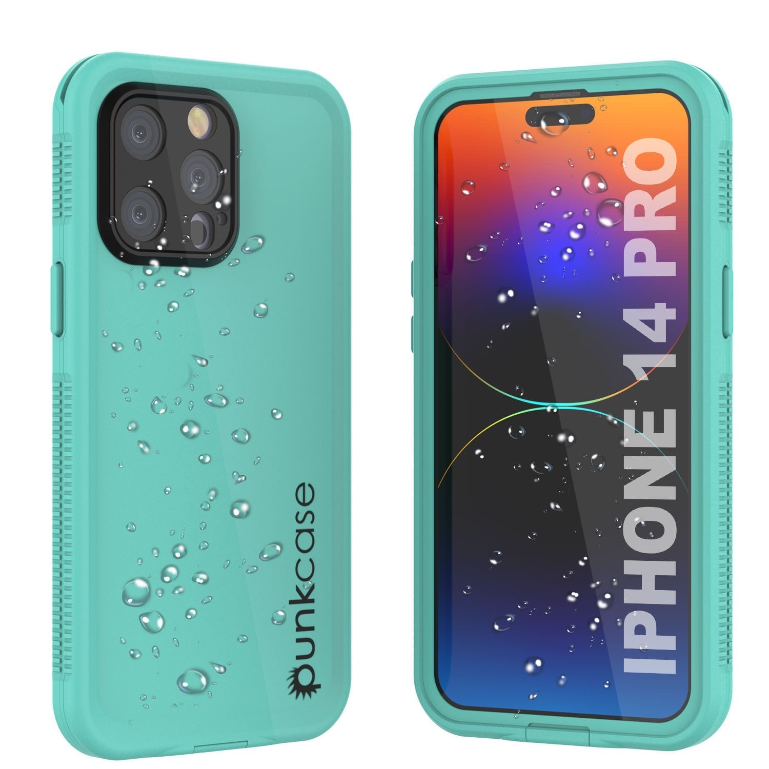 Punkcase iPhone 14 Pro Waterproof Case [Aqua Series] Armor Cover [Black-Green]