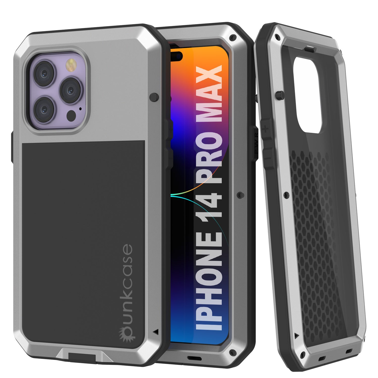 iPhone 14 Pro Max Metal Case, Heavy Duty Military Grade Armor Cover [shock proof] Full Body Hard [Black]