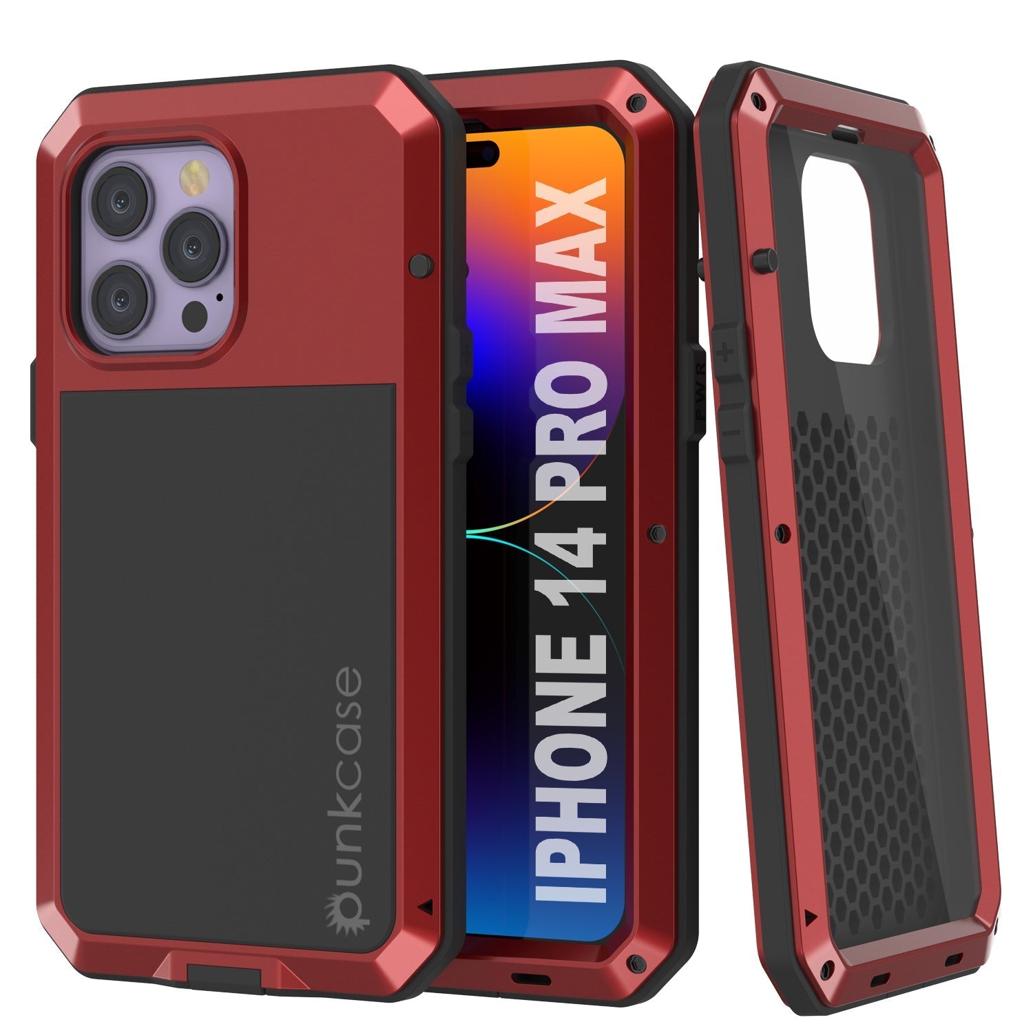 iPhone 14 Pro Max Metal Case, Heavy Duty Military Grade Armor Cover [shock proof] Full Body Hard [Silver]
