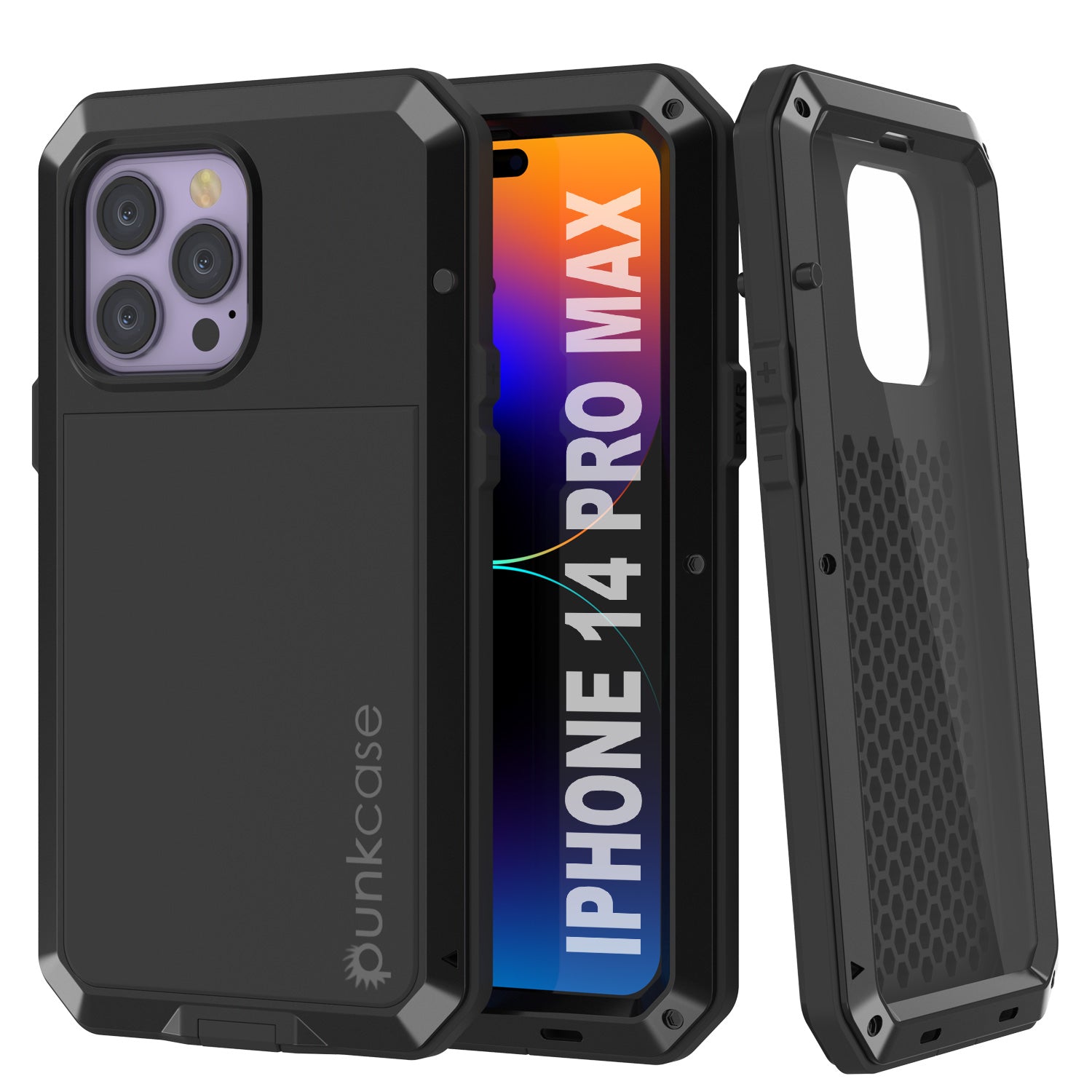 iPhone 14 Pro Max Metal Case, Heavy Duty Military Grade Armor Cover [shock proof] Full Body Hard [Silver]