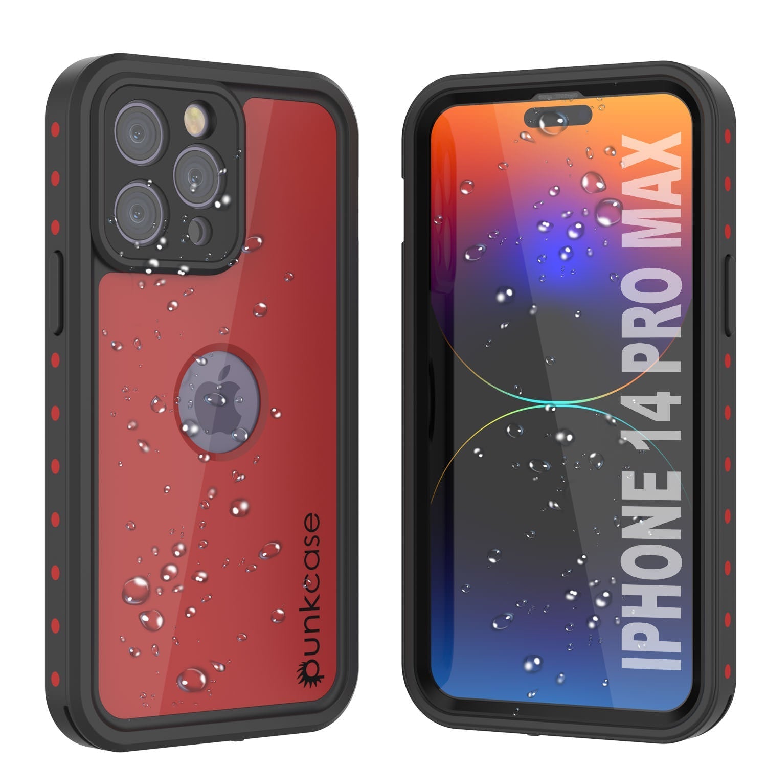 iPhone 14 Pro Max Waterproof IP68 Case, Punkcase [Black] [StudStar Series] [Slim Fit]