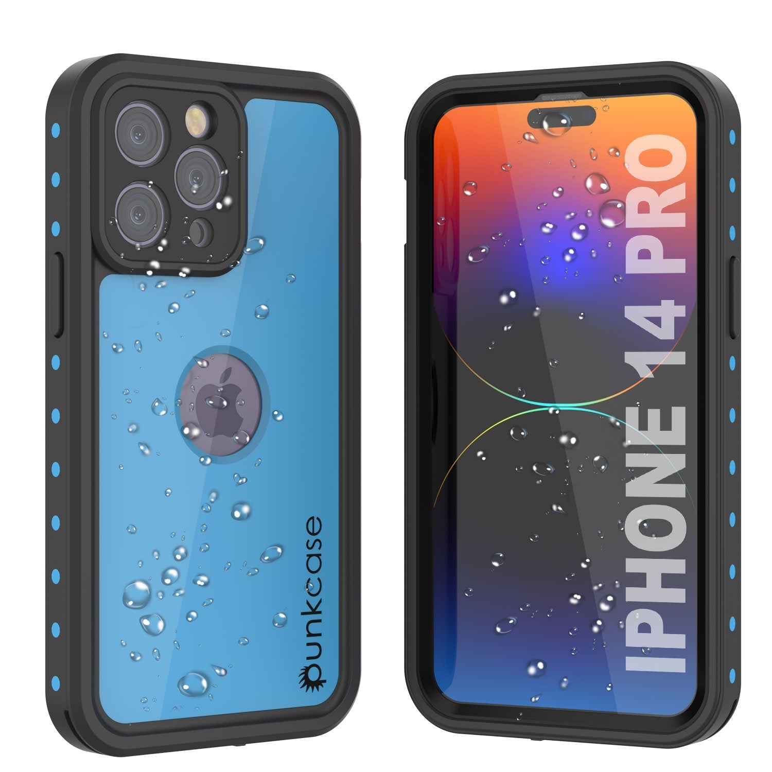 iPhone 14 Pro Waterproof IP68 Case, Punkcase [Teal] [StudStar Series] [Slim Fit]