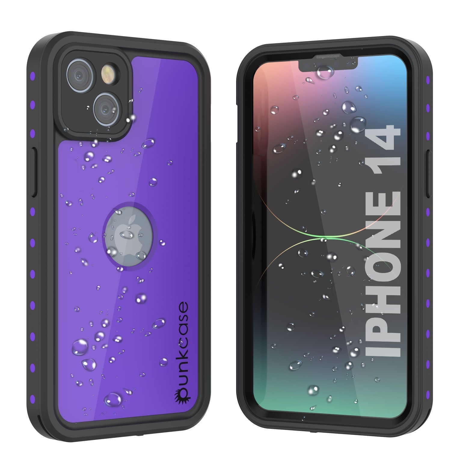 iPhone 14 Waterproof IP68 Case, Punkcase [Black] [StudStar Series] [Slim Fit]