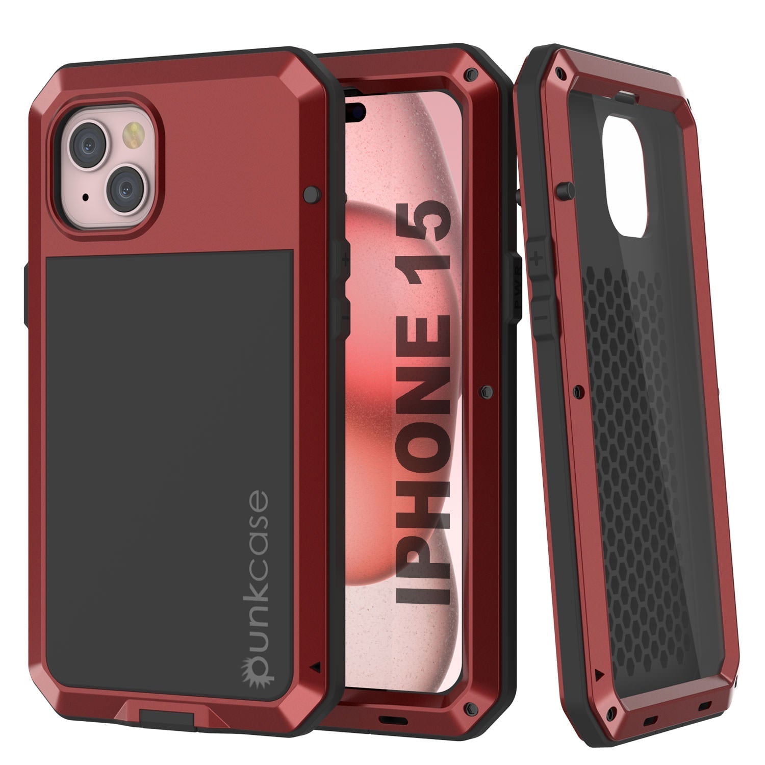 iPhone 15 Metal Case, Heavy Duty Military Grade Armor Cover [shock proof] Full Body Hard [Blue]