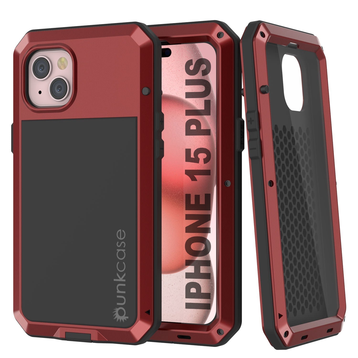 iPhone 15 Plus Metal Case, Heavy Duty Military Grade Armor Cover [shock proof] Full Body Hard [Blue]