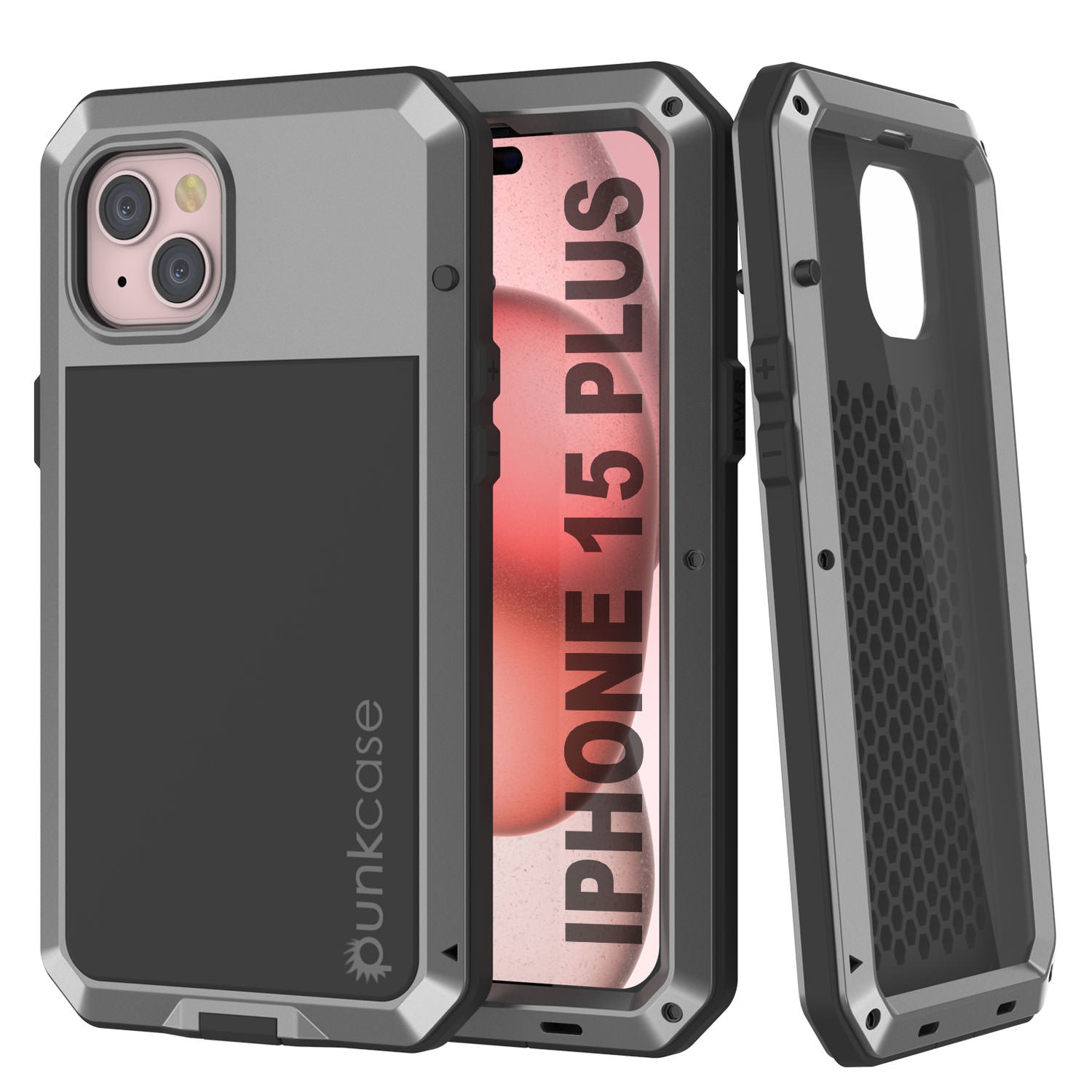 iPhone 15 Plus Metal Case, Heavy Duty Military Grade Armor Cover [shock proof] Full Body Hard [Purple]