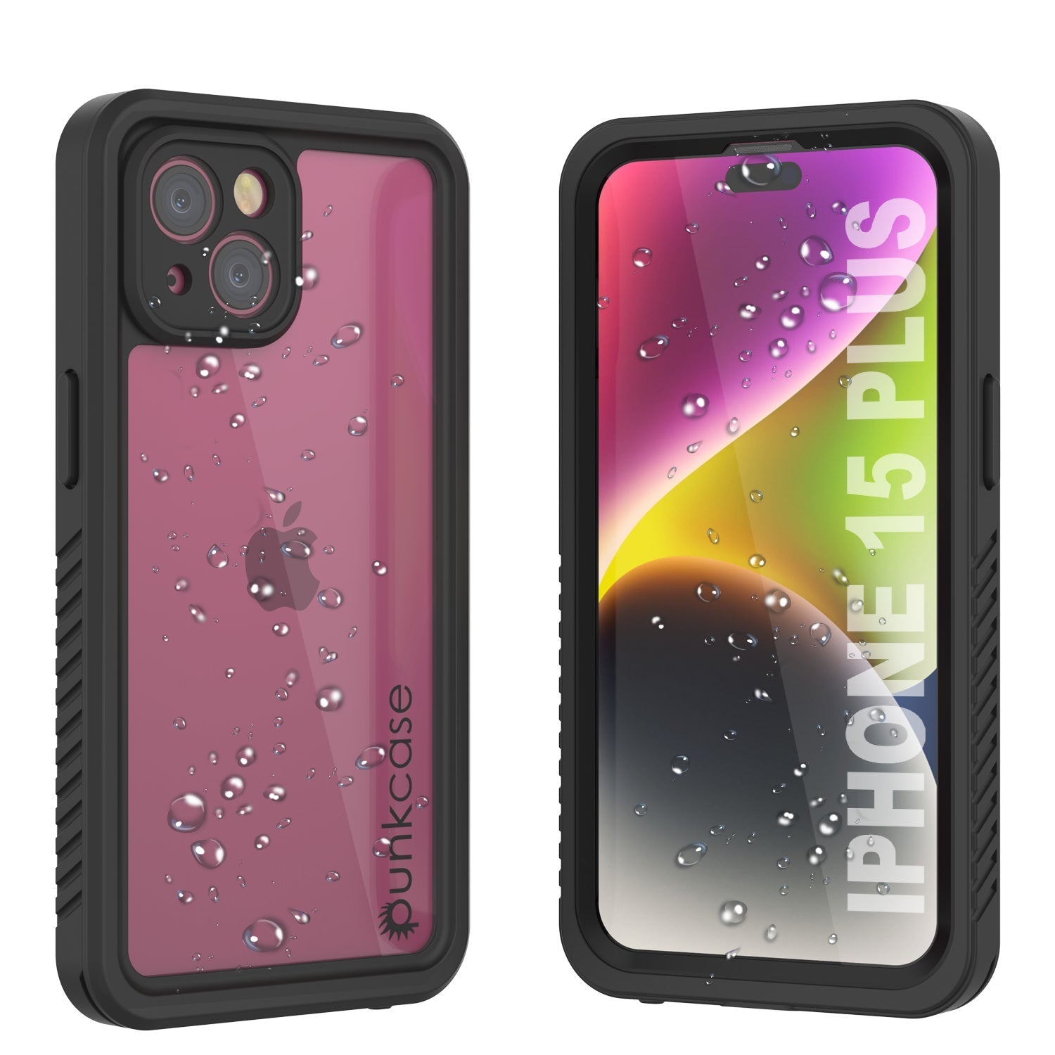 iPhone 15 Plus Waterproof Case, Punkcase [Extreme Series] Armor Cover W/ Built In Screen Protector [Pink]
