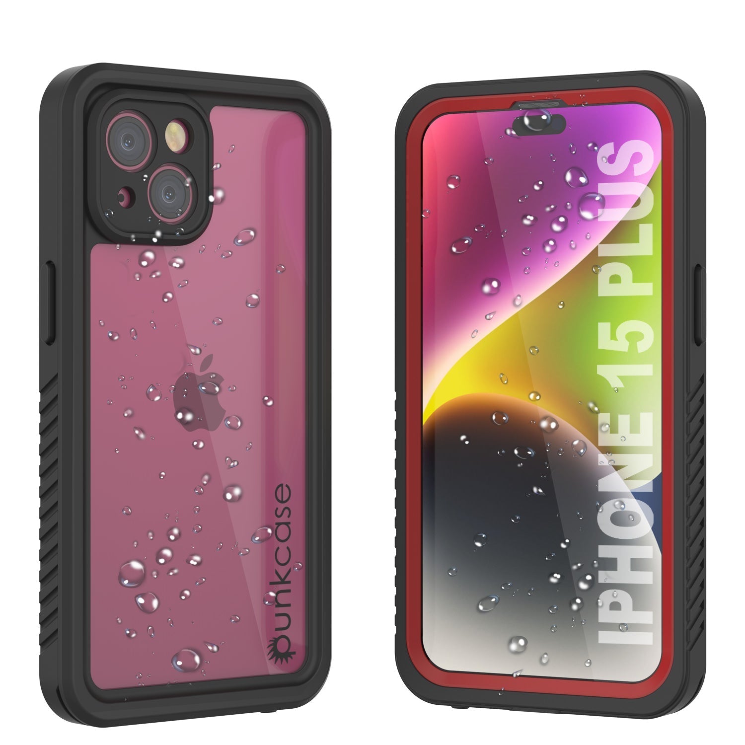 iPhone 15 Plus Waterproof Case, Punkcase [Extreme Series] Armor Cover W/ Built In Screen Protector [Black]