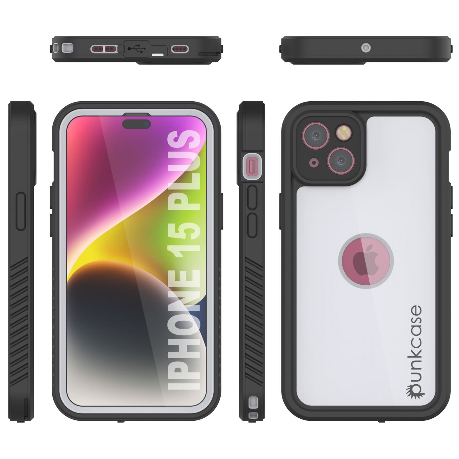 iPhone 16 Plus Waterproof IP68 Case, Punkcase [White] [StudStar Series] [Slim Fit] [Dirtproof]