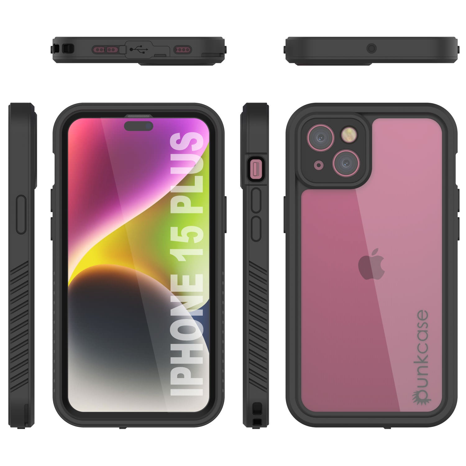 iPhone 16 Plus Waterproof IP68 Case, Punkcase [Clear] [StudStar Series] [Slim Fit] [Dirtproof]