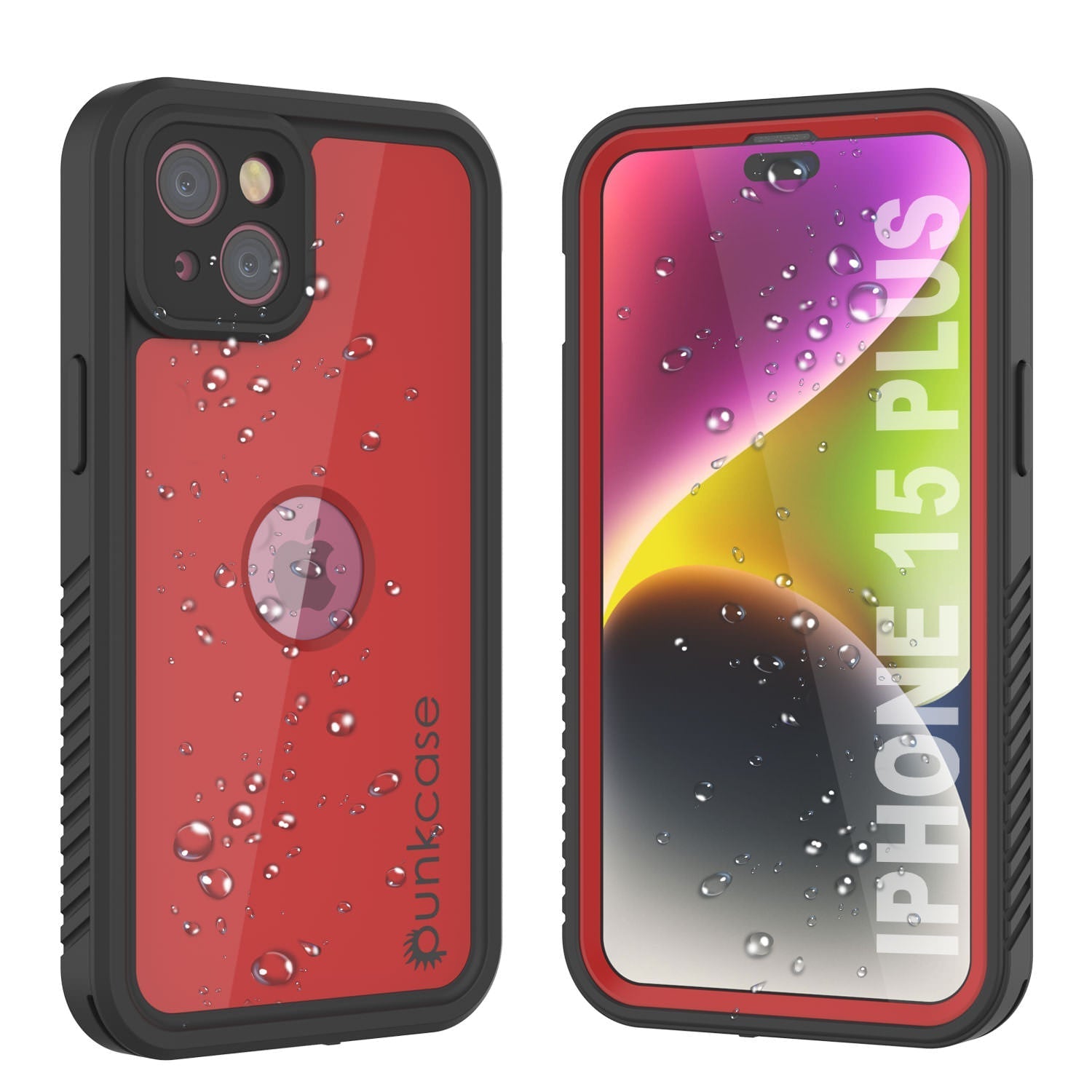 iPhone 16 Plus Waterproof IP68 Case, Punkcase [Red] [StudStar Series] [Slim Fit]