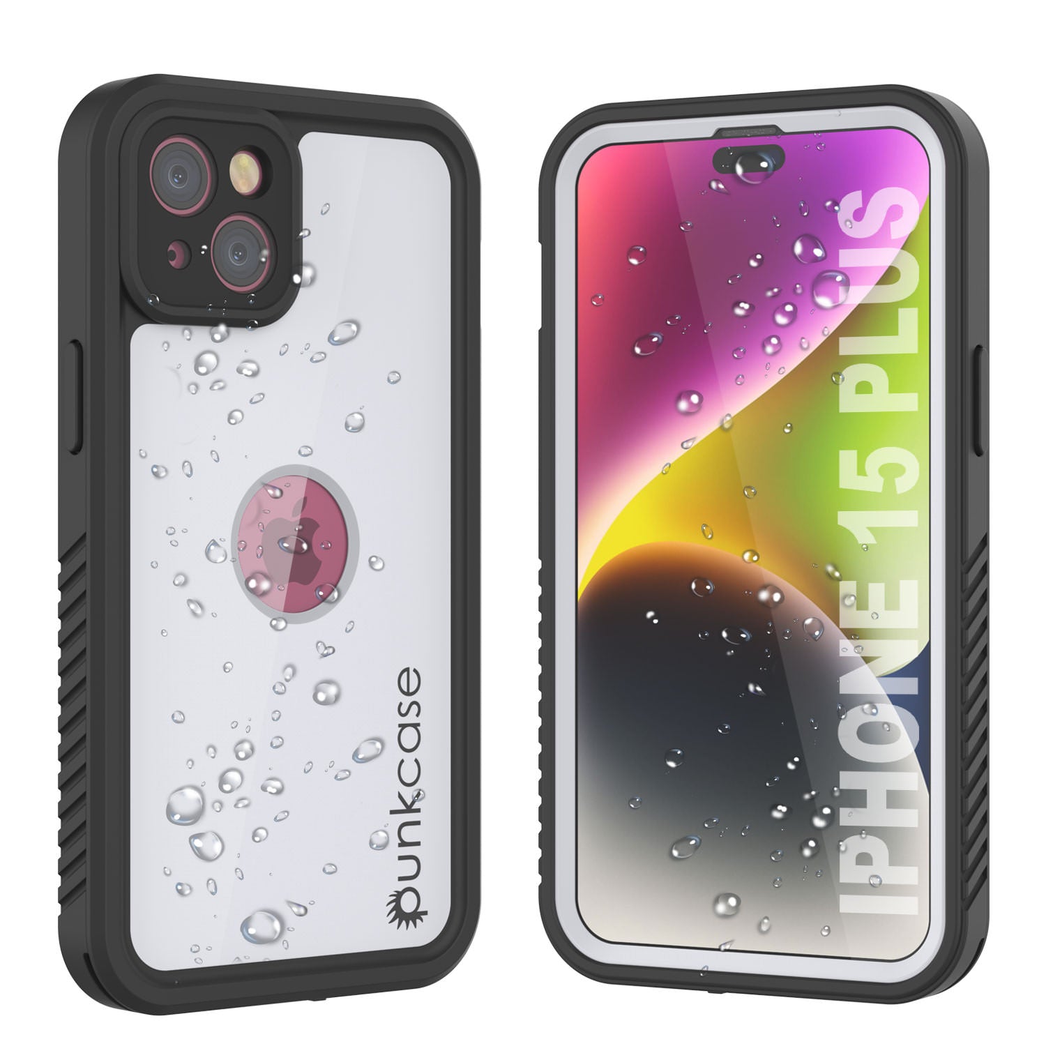 iPhone 15 Plus Waterproof IP68 Case, Punkcase [Black] [StudStar Series] [Slim Fit]