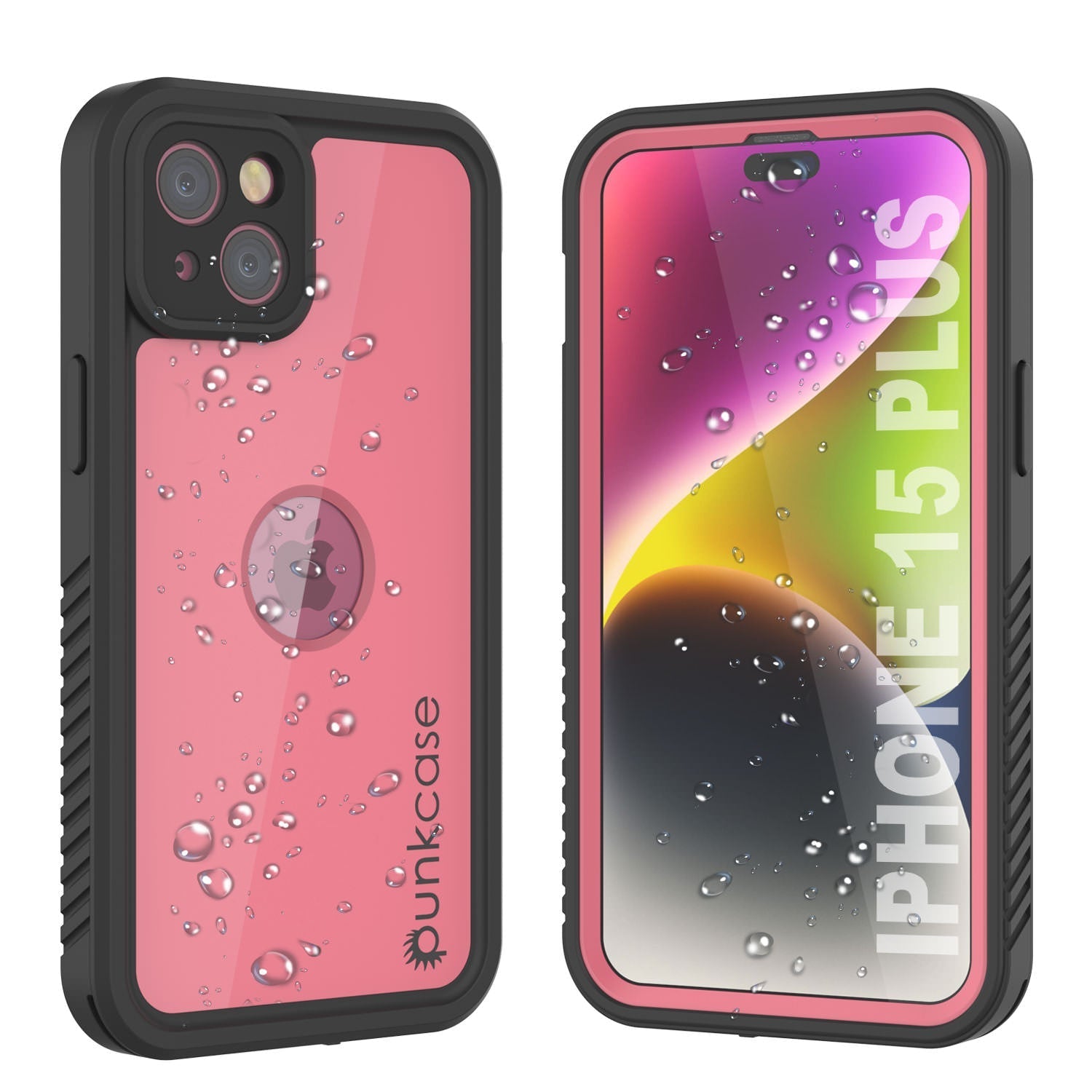 iPhone 15 Plus Waterproof IP68 Case, Punkcase [Black] [StudStar Series] [Slim Fit]