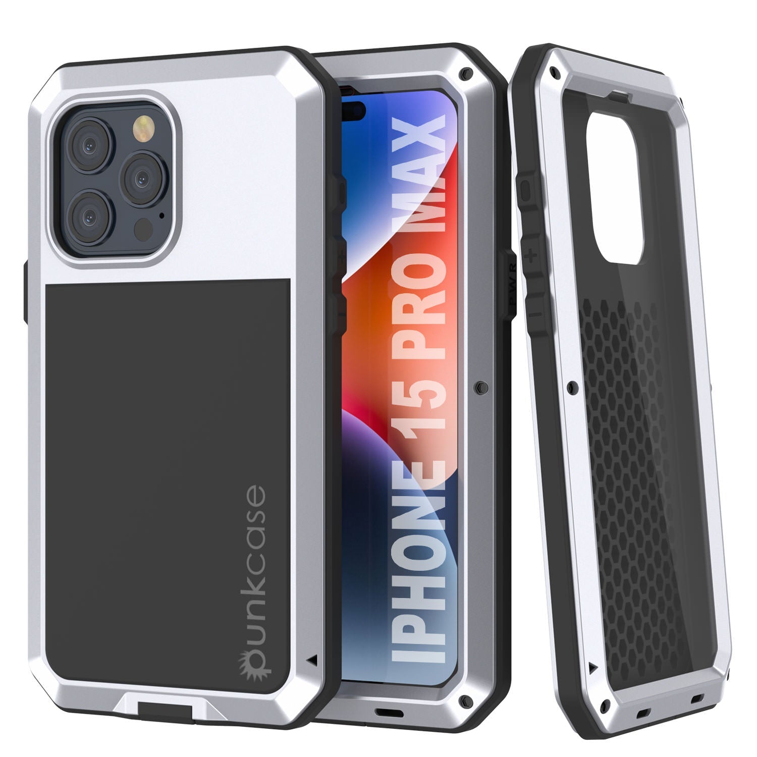 iPhone 15 Pro Max Metal Case, Heavy Duty Military Grade Armor Cover [shock proof] Full Body Hard [Purple]
