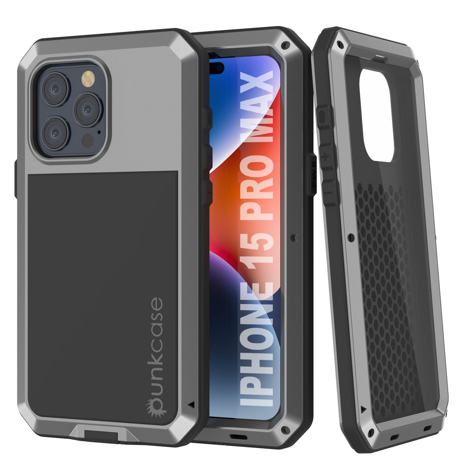 iPhone 15 Pro Max Metal Case, Heavy Duty Military Grade Armor Cover [shock proof] Full Body Hard [Black]