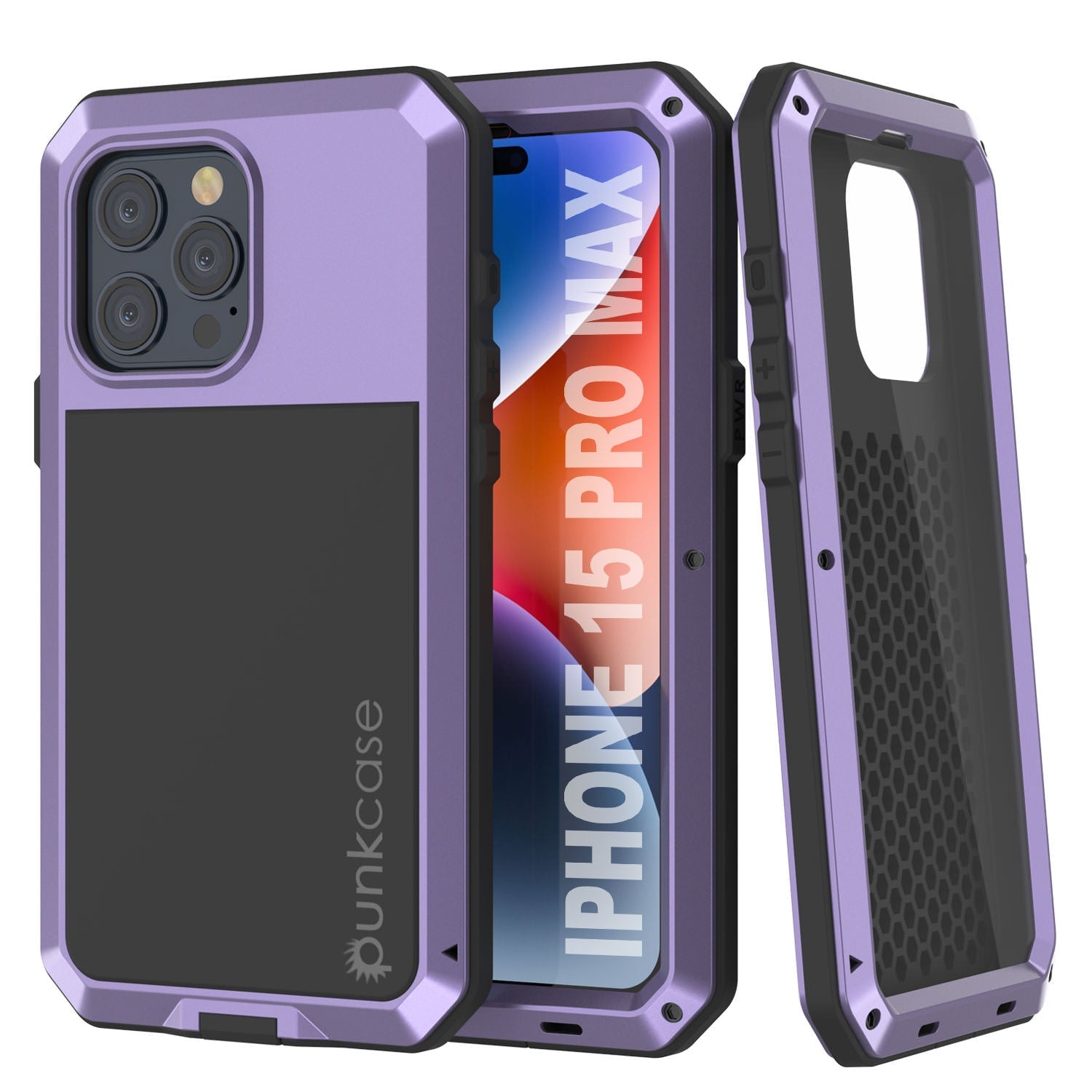 iPhone 15 Pro Max Metal Case, Heavy Duty Military Grade Armor Cover [shock proof] Full Body Hard [Black]