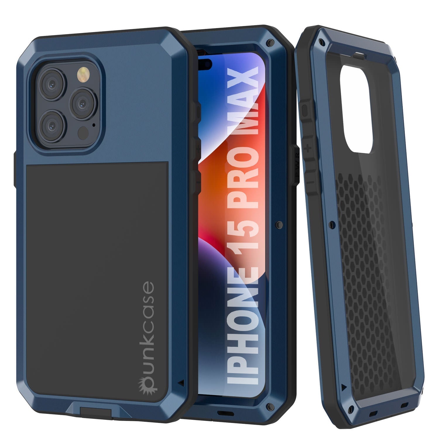 iPhone 15 Pro Max Metal Case, Heavy Duty Military Grade Armor Cover [shock proof] Full Body Hard [Gold]