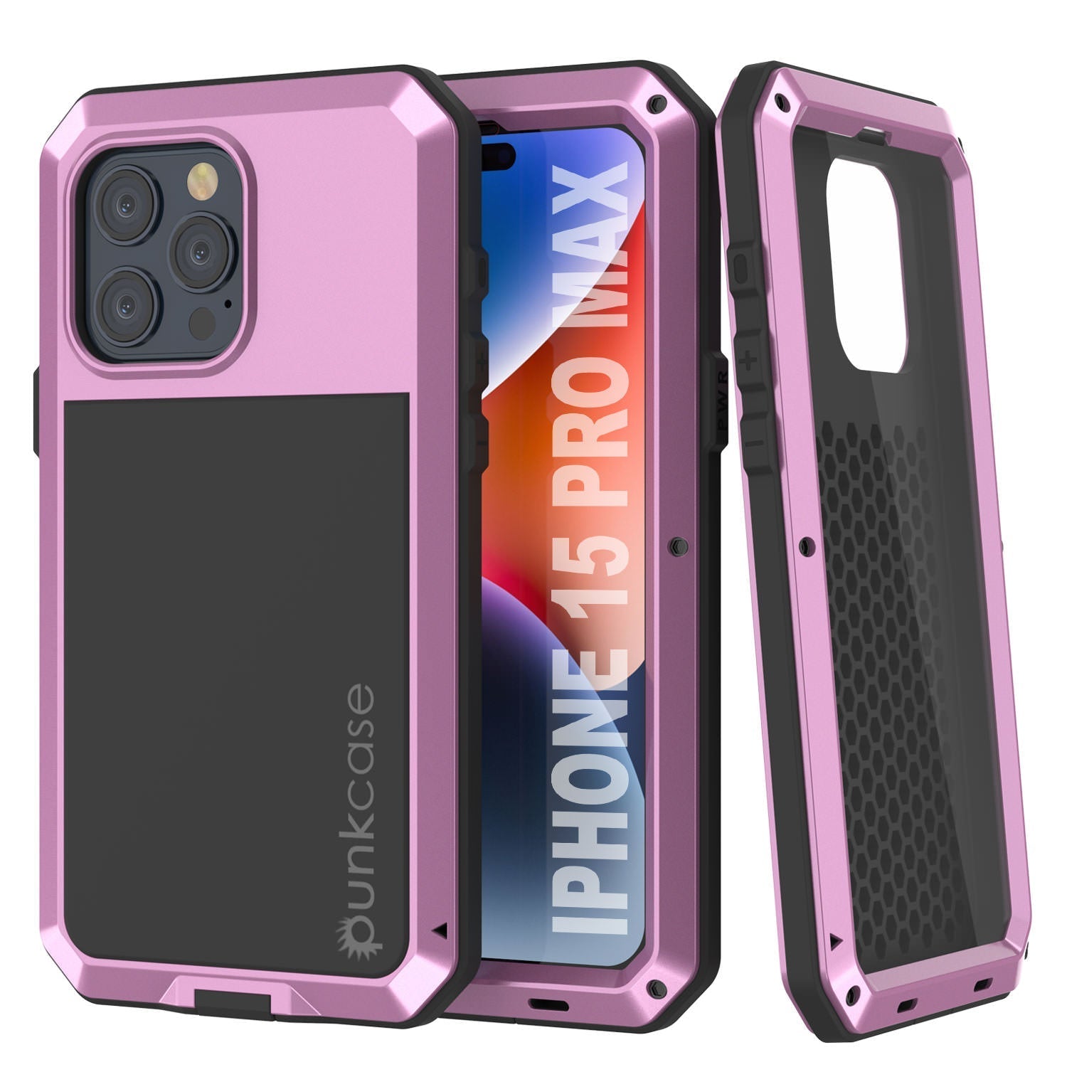 iPhone 15 Pro Max Metal Case, Heavy Duty Military Grade Armor Cover [shock proof] Full Body Hard [Yellow]