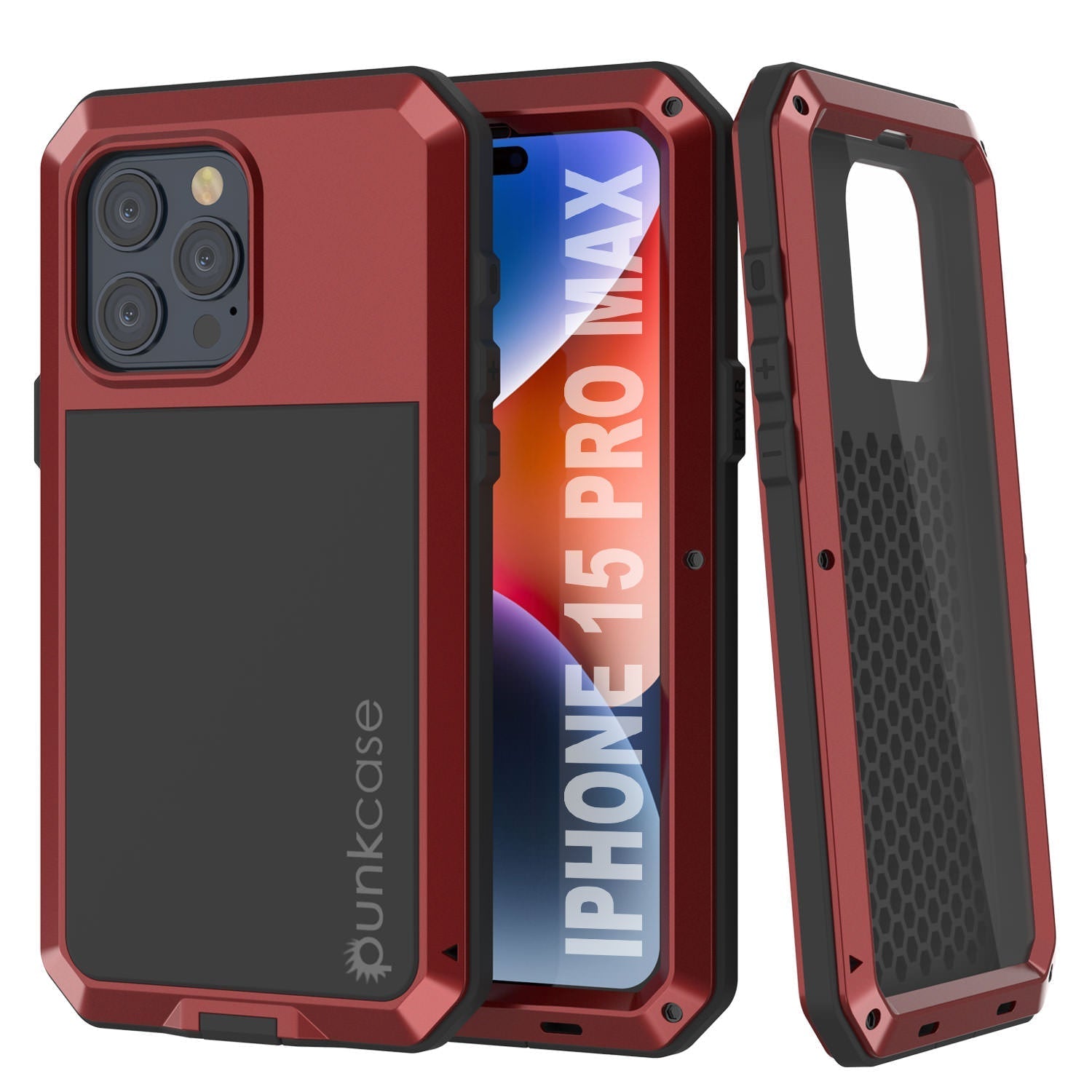 iPhone 15 Pro Max Metal Case, Heavy Duty Military Grade Armor Cover [shock proof] Full Body Hard [Black]