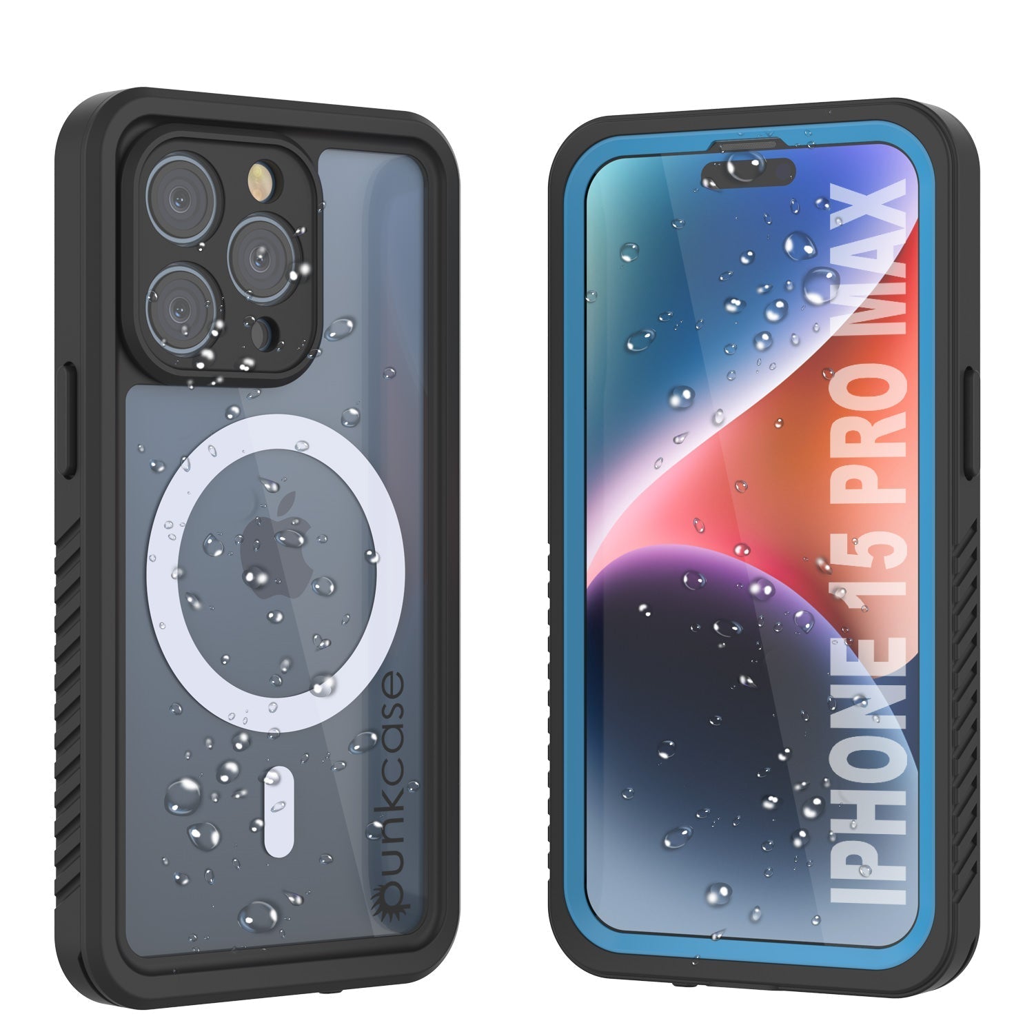 iPhone 15 Pro Max Waterproof Case, Punkcase [Extreme Series] Armor Cover W/ Built In Screen Protector [Navy Blue]