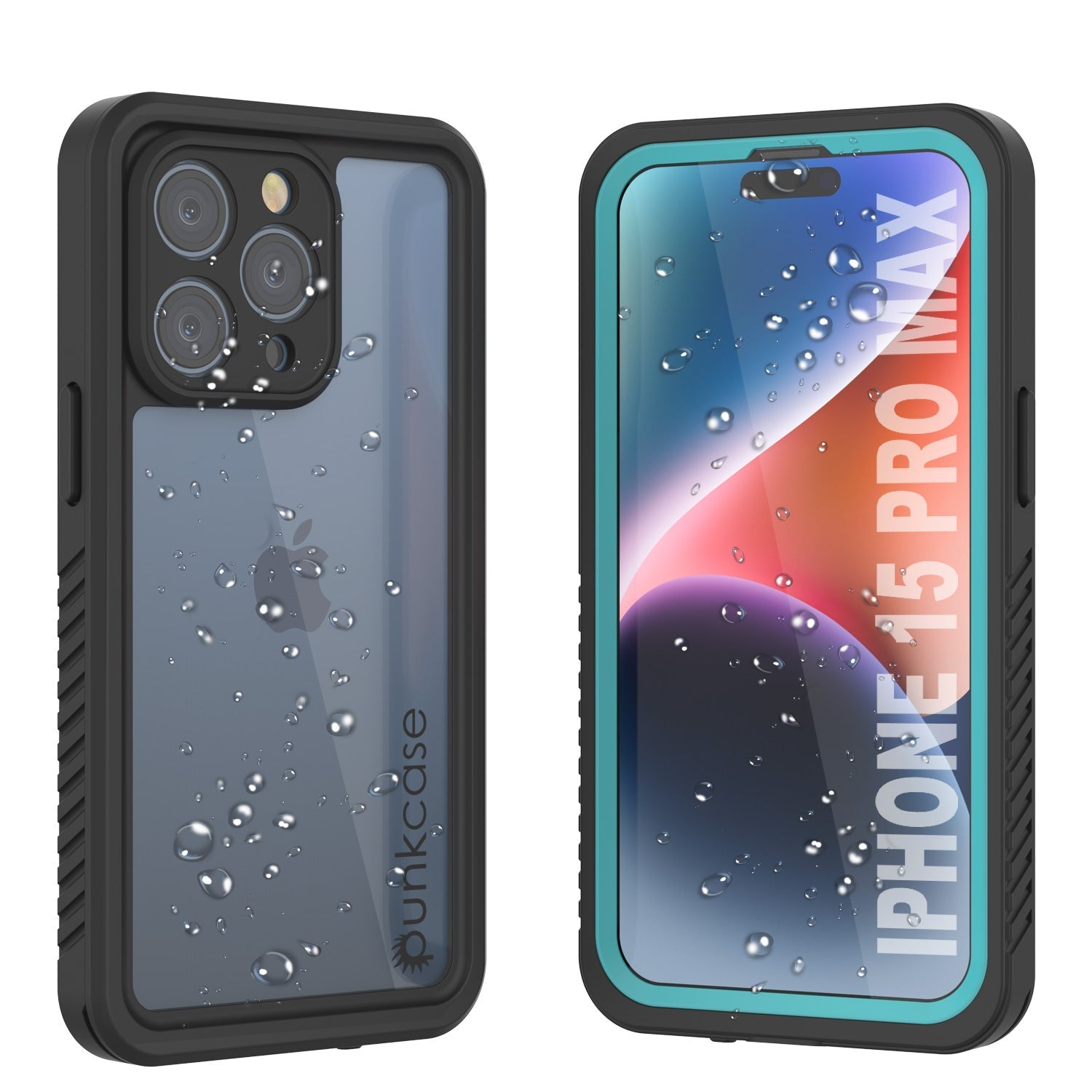 iPhone 15 Pro Max Waterproof Case, Punkcase [Extreme Series] Armor Cover W/ Built In Screen Protector [Black]