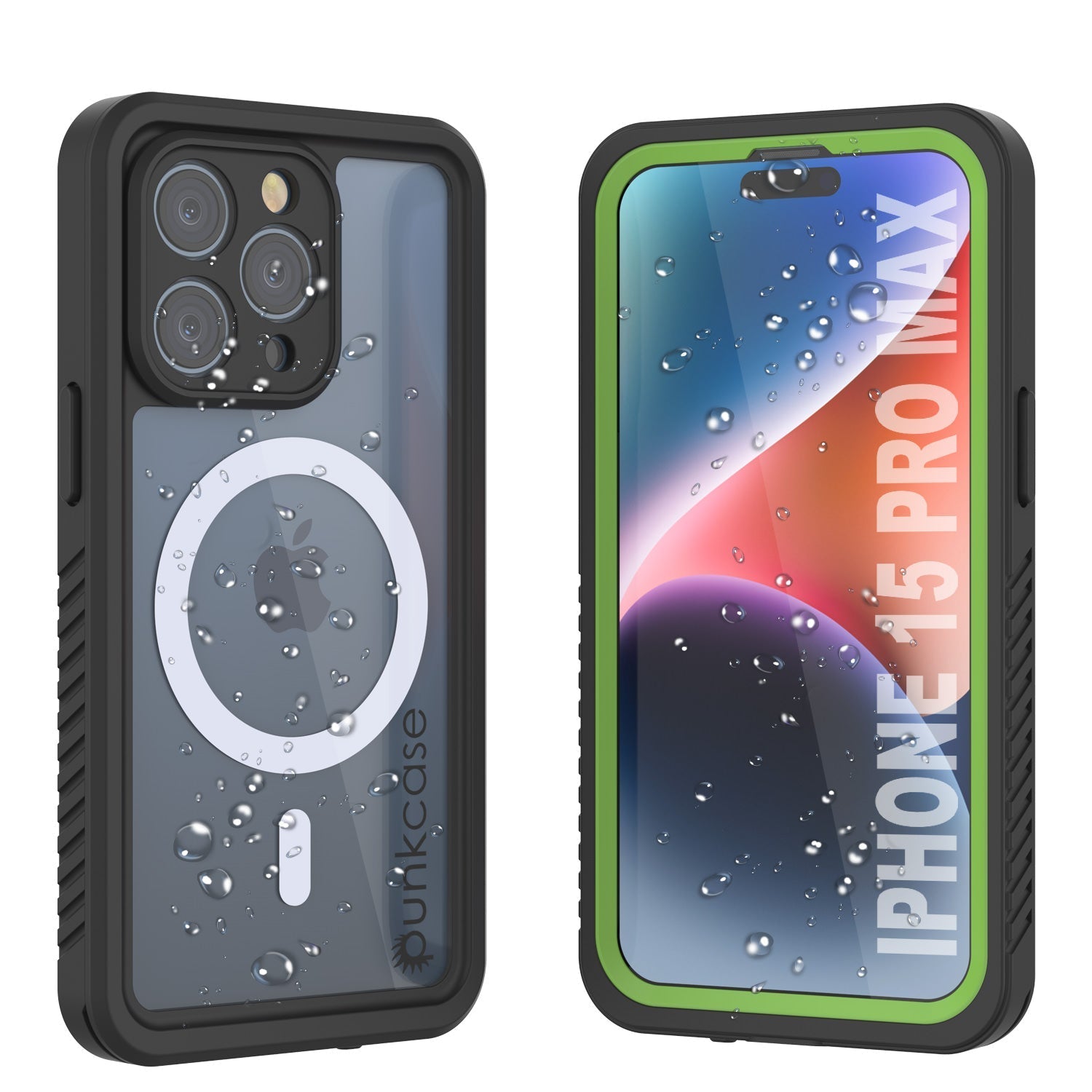 iPhone 15 Pro Max Waterproof Case, Punkcase [Extreme Series] Armor Cover W/ Built In Screen Protector [Black]