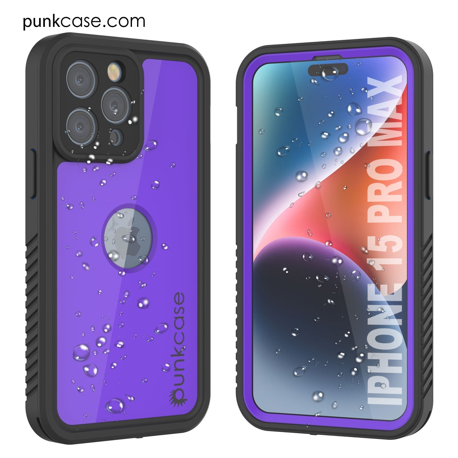 iPhone 16 Pro Max Waterproof IP68 Case, Punkcase [Purple] [StudStar Series] [Slim Fit] [Dirtproof]