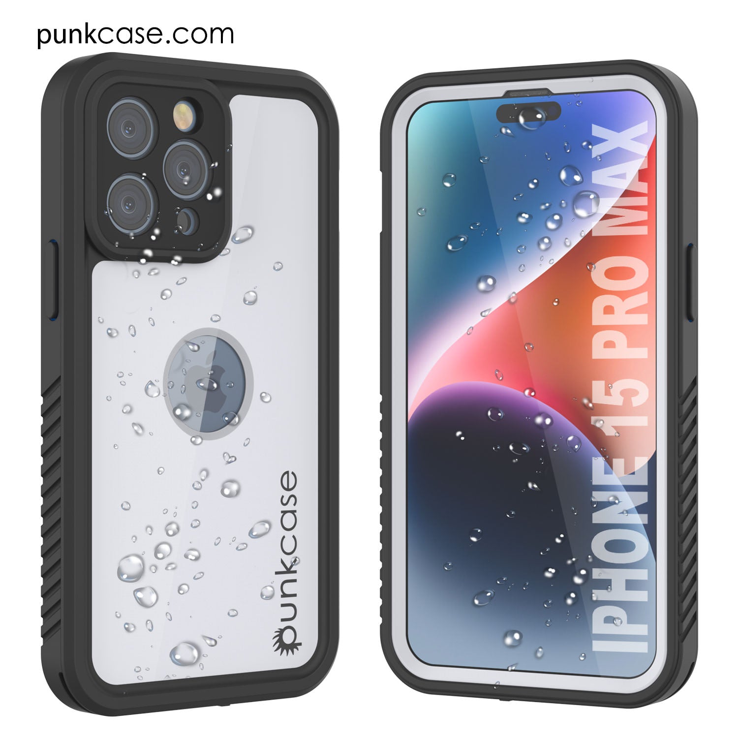 iPhone 15 Pro Max Waterproof IP68 Case, Punkcase [Teal] [StudStar Series] [Slim Fit]