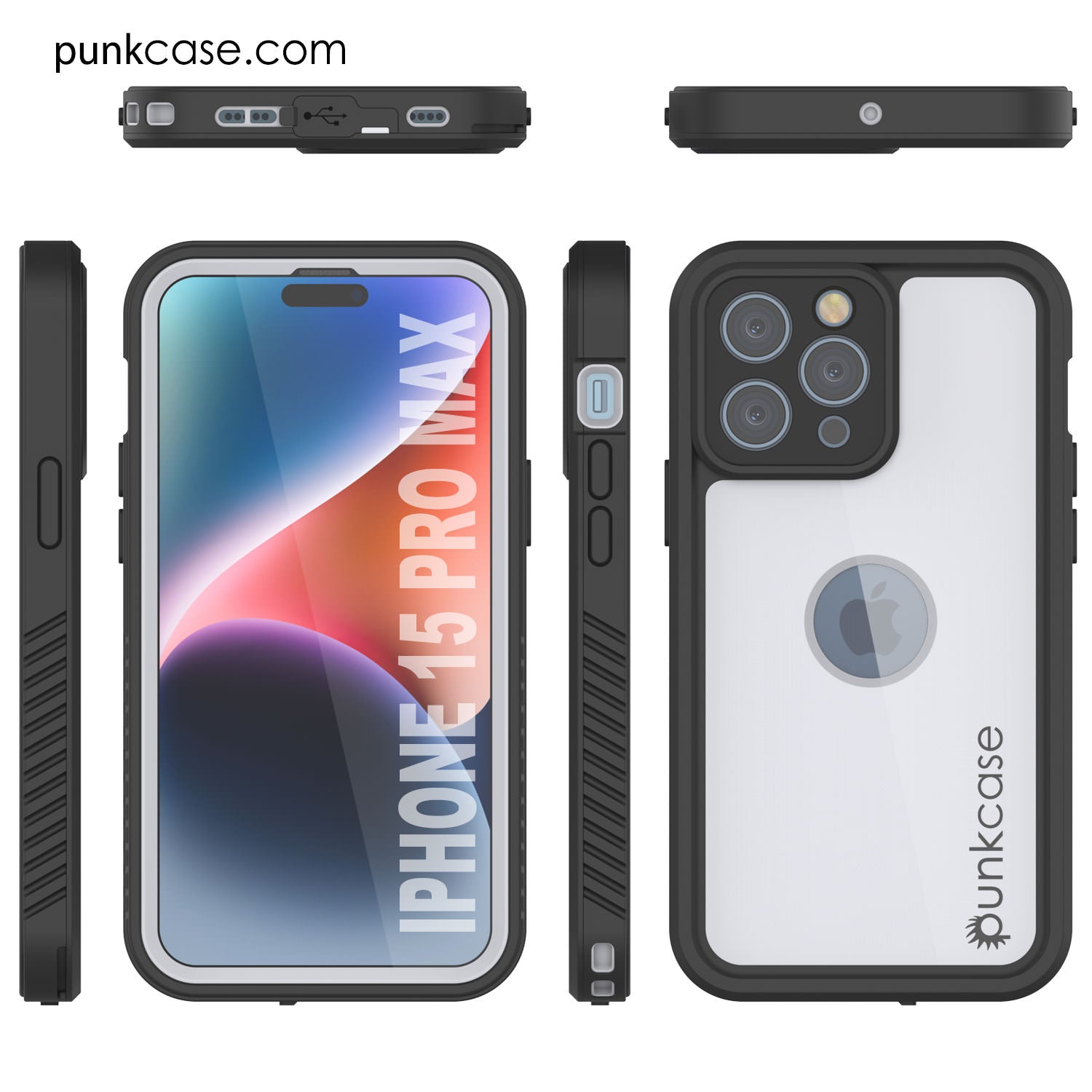 iPhone 16 Pro Max Waterproof IP68 Case, Punkcase [White] [StudStar Series] [Slim Fit] [Dirtproof]